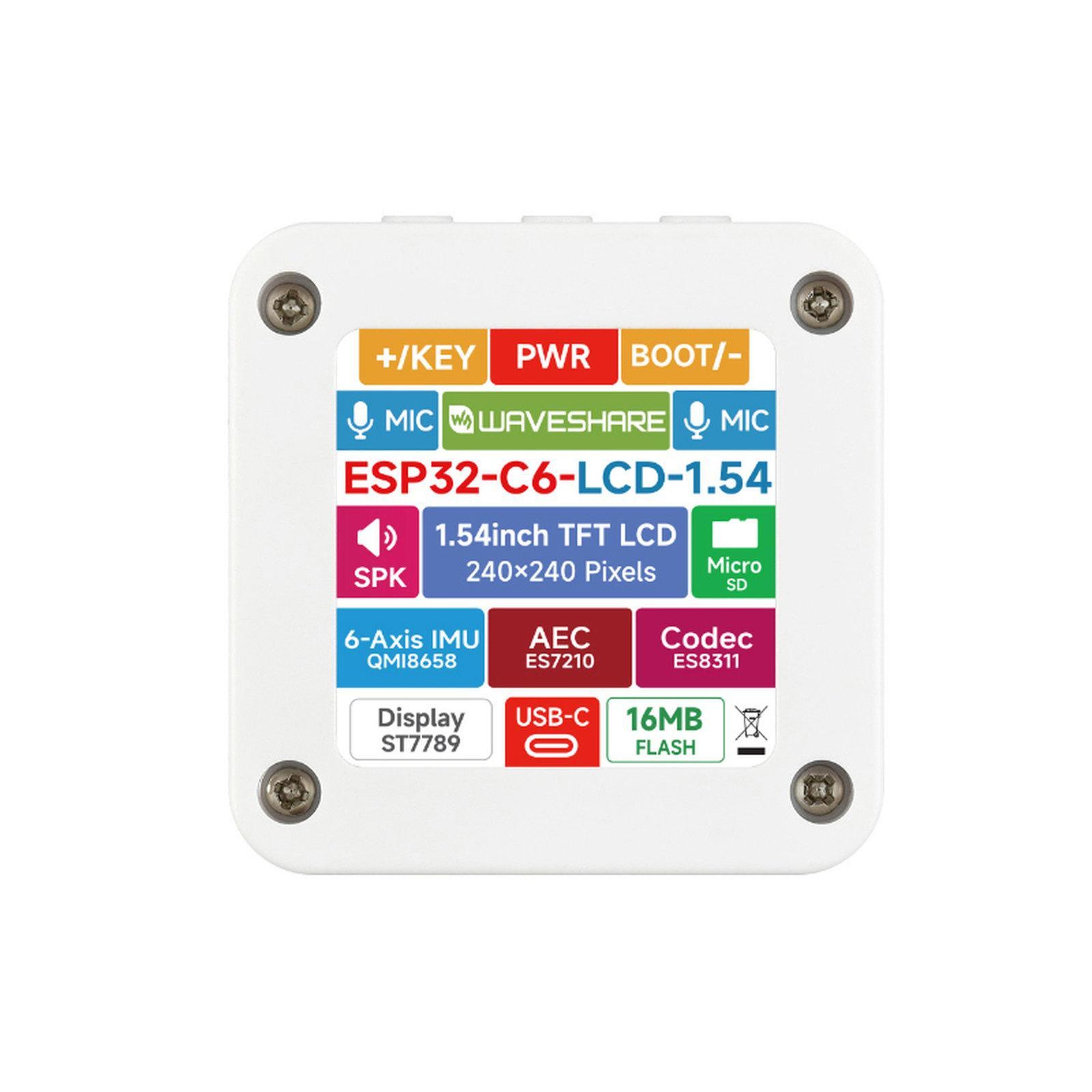 ESP32-C6 LCD Development Board with 1.54-Inch Display, WiFi 6 and Dual Microphones – view 3