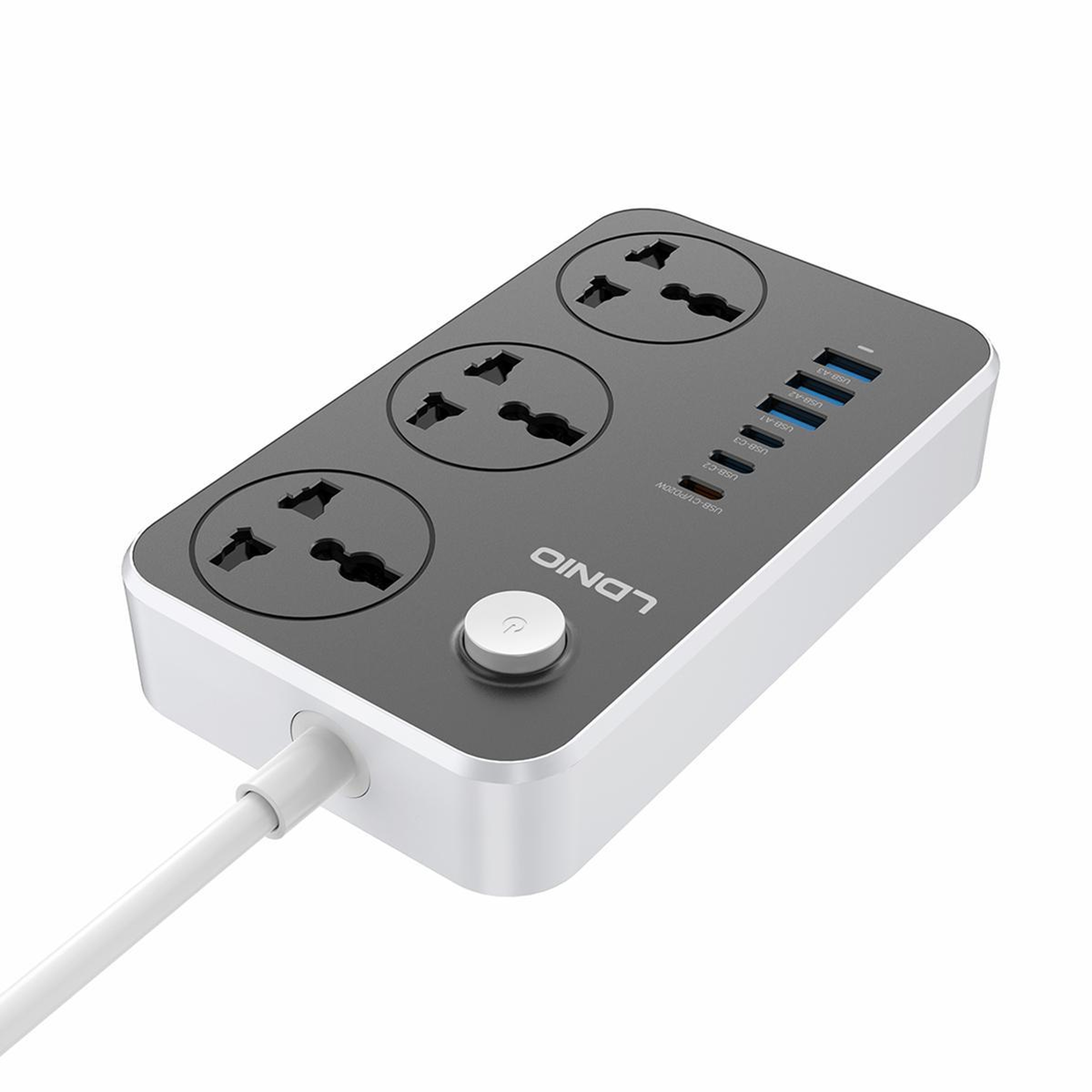 2500W USB C Power Strip With 3 Universal AC Outlets 6 USB Ports And 2m Cord 1