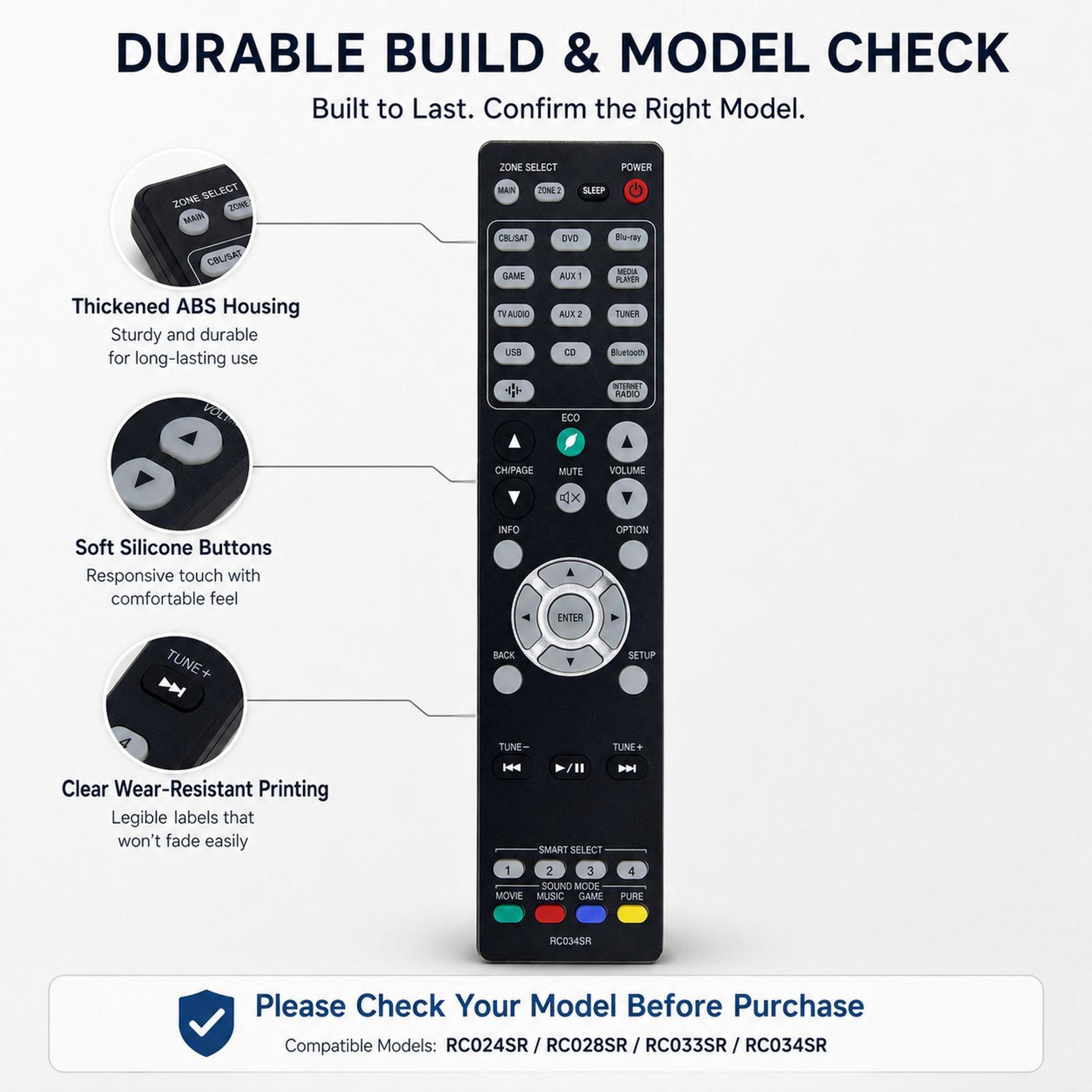 Marantz AV Receiver Remote Replacement No-Setup Audio Video Controller – view 5
