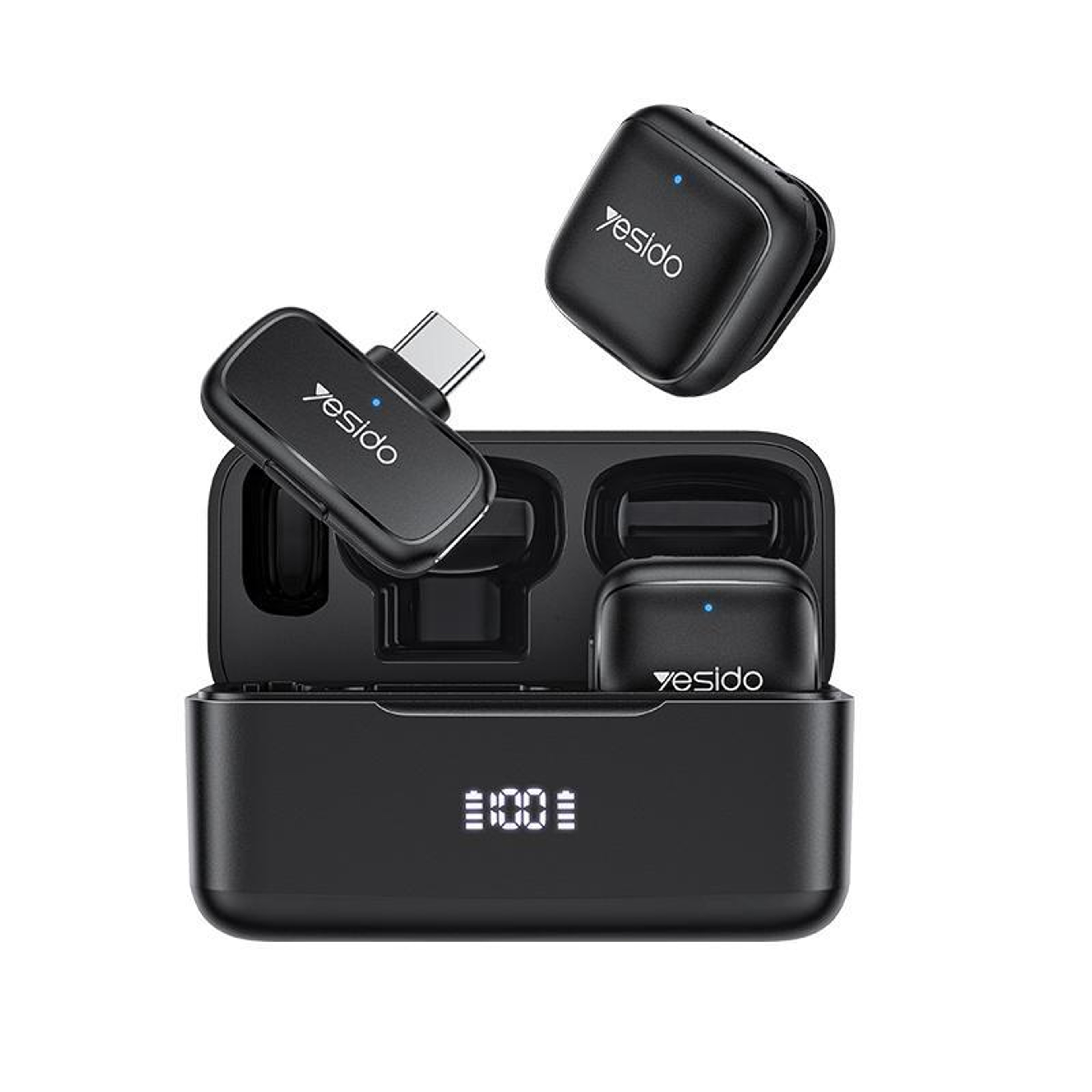 KR31 Wireless Lavalier Microphone with Dual Mic, Type-C Receiver and Charging Case – view 1