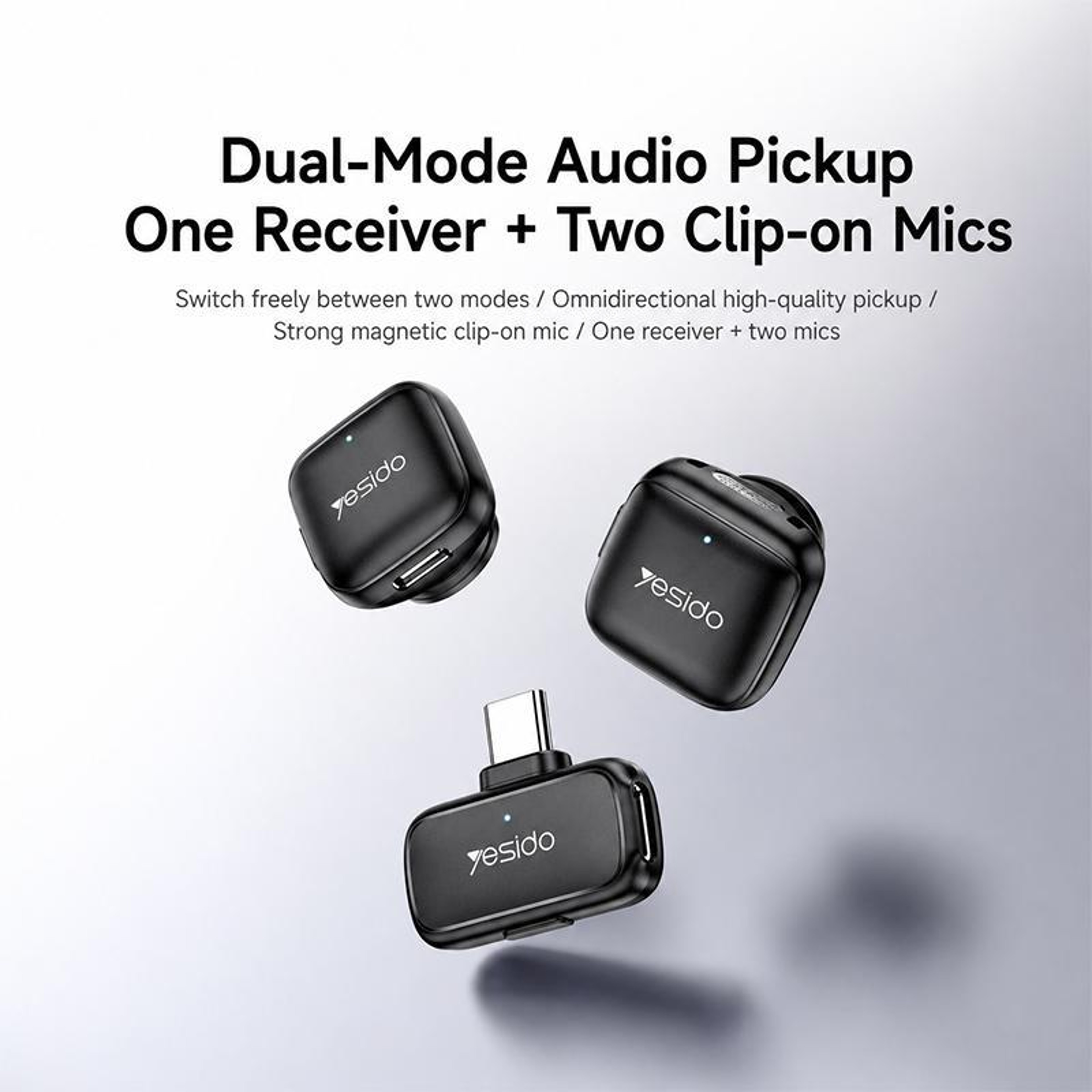 KR29 Dual Wireless Lavalier Microphone with USB-C Receiver and Noise Reduction – view 2