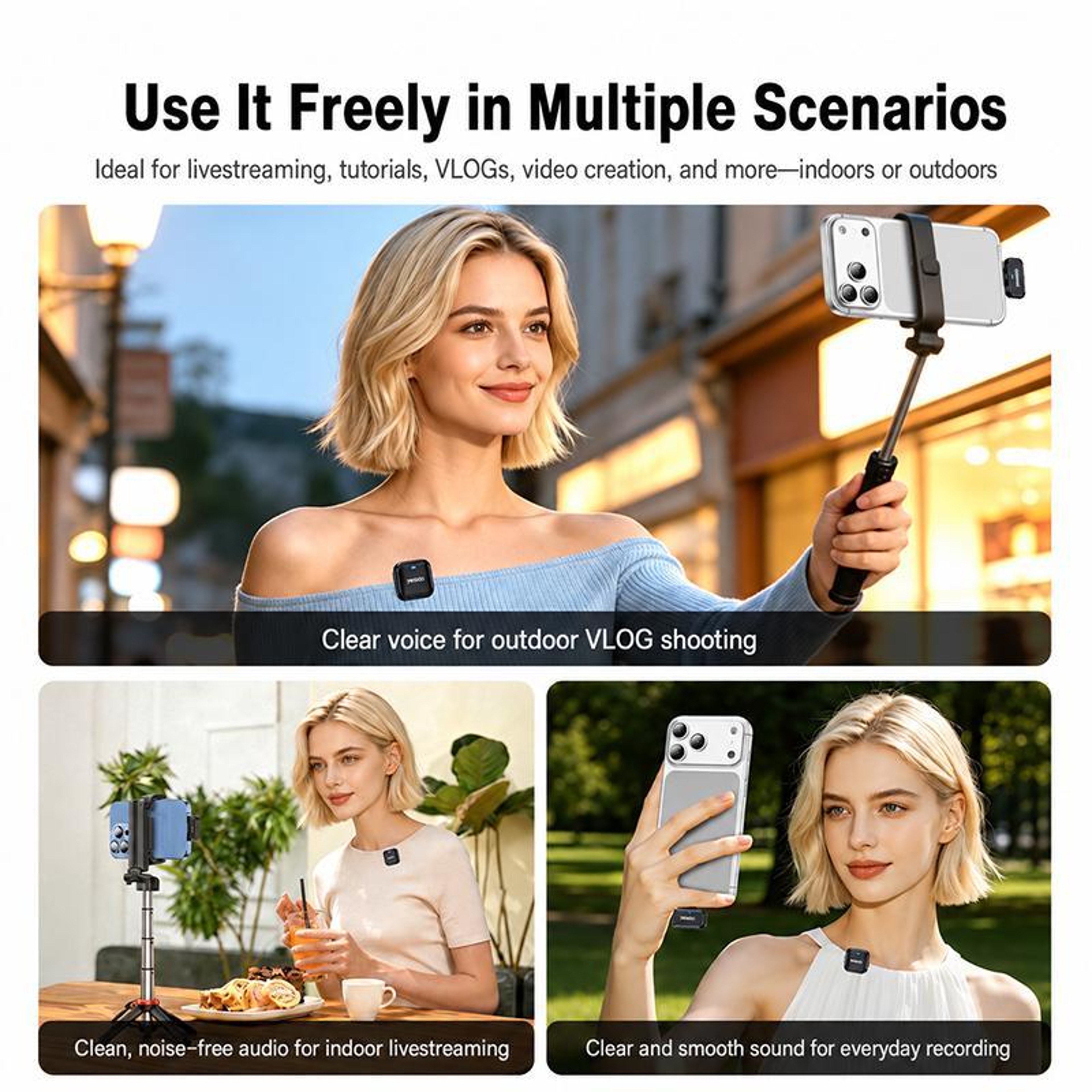 Wireless Lavalier Microphone with Noise Reduction and USB-C Receiver – view 3