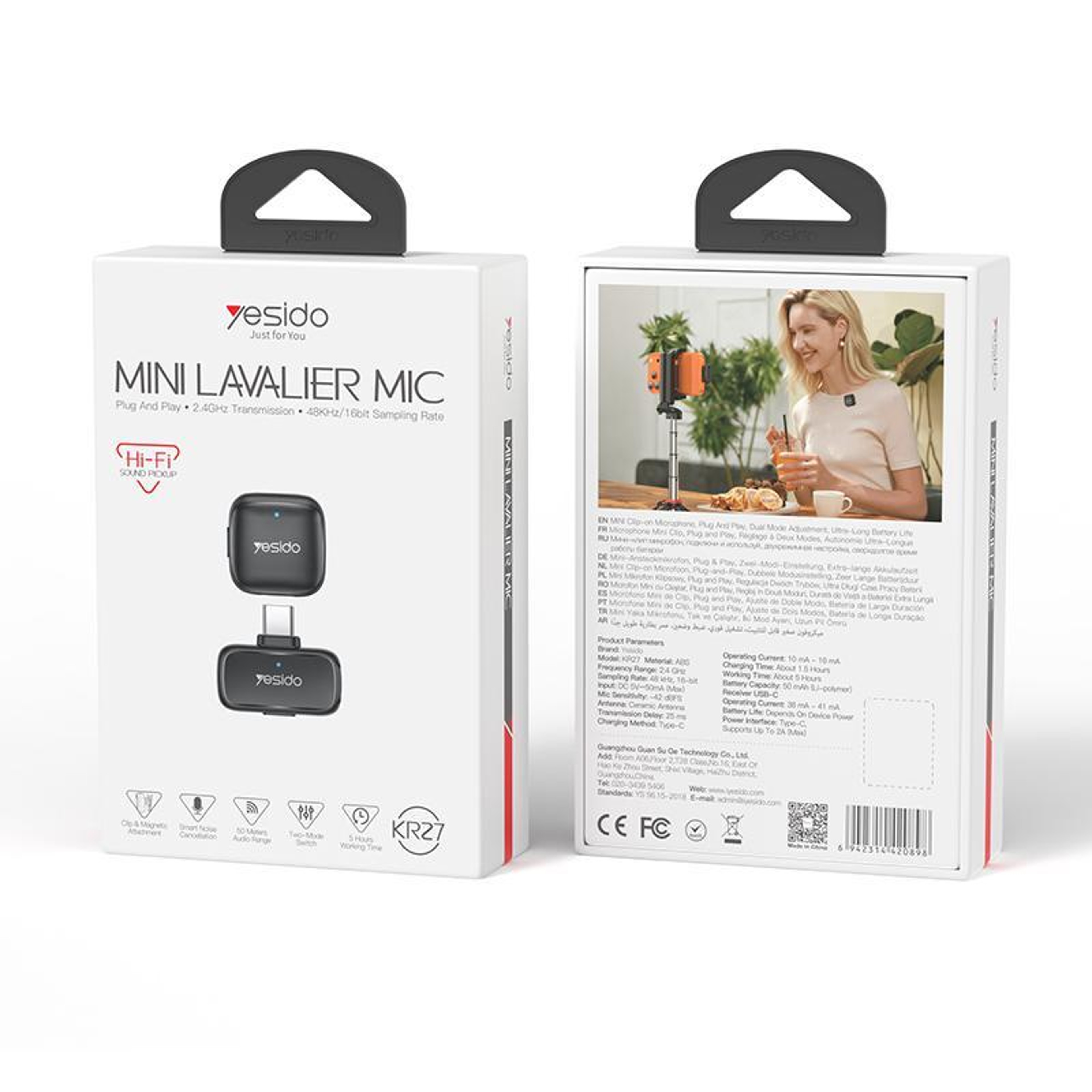 Wireless Lavalier Microphone with Noise Reduction and USB-C Receiver – view 6