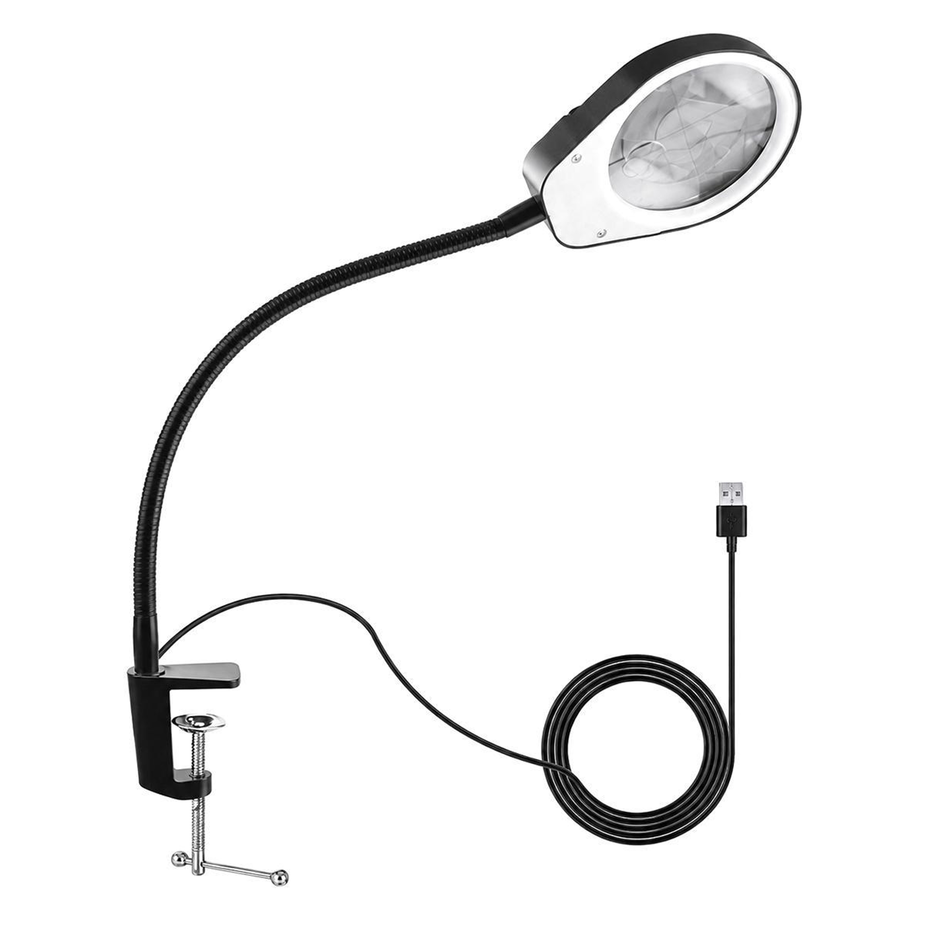 10X LED Magnifying Lamp with Flexible Arm and Table Clamp for Soldering and Inspection – view 2