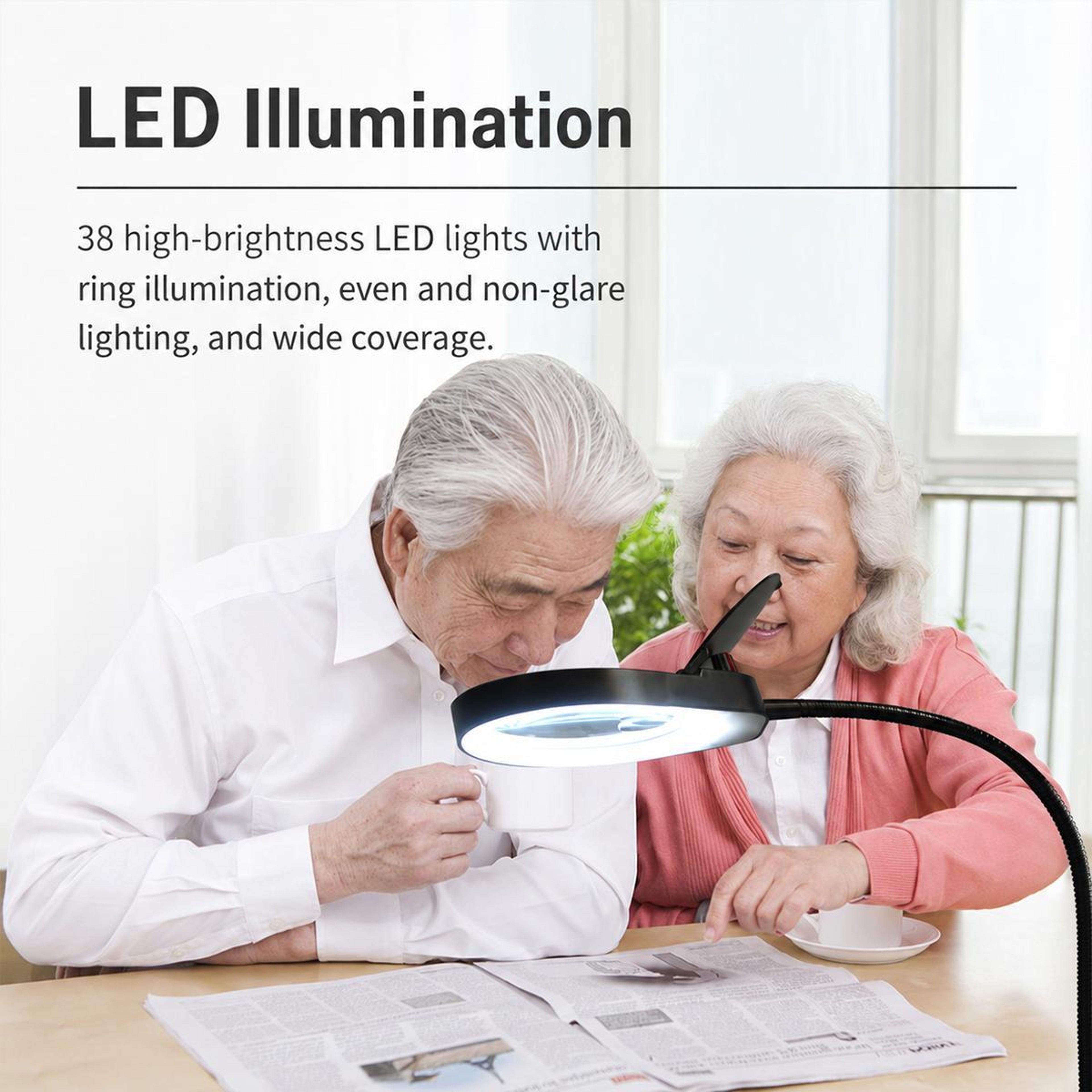10X LED Magnifying Lamp with Flexible Arm and Table Clamp for Soldering and Inspection – view 6