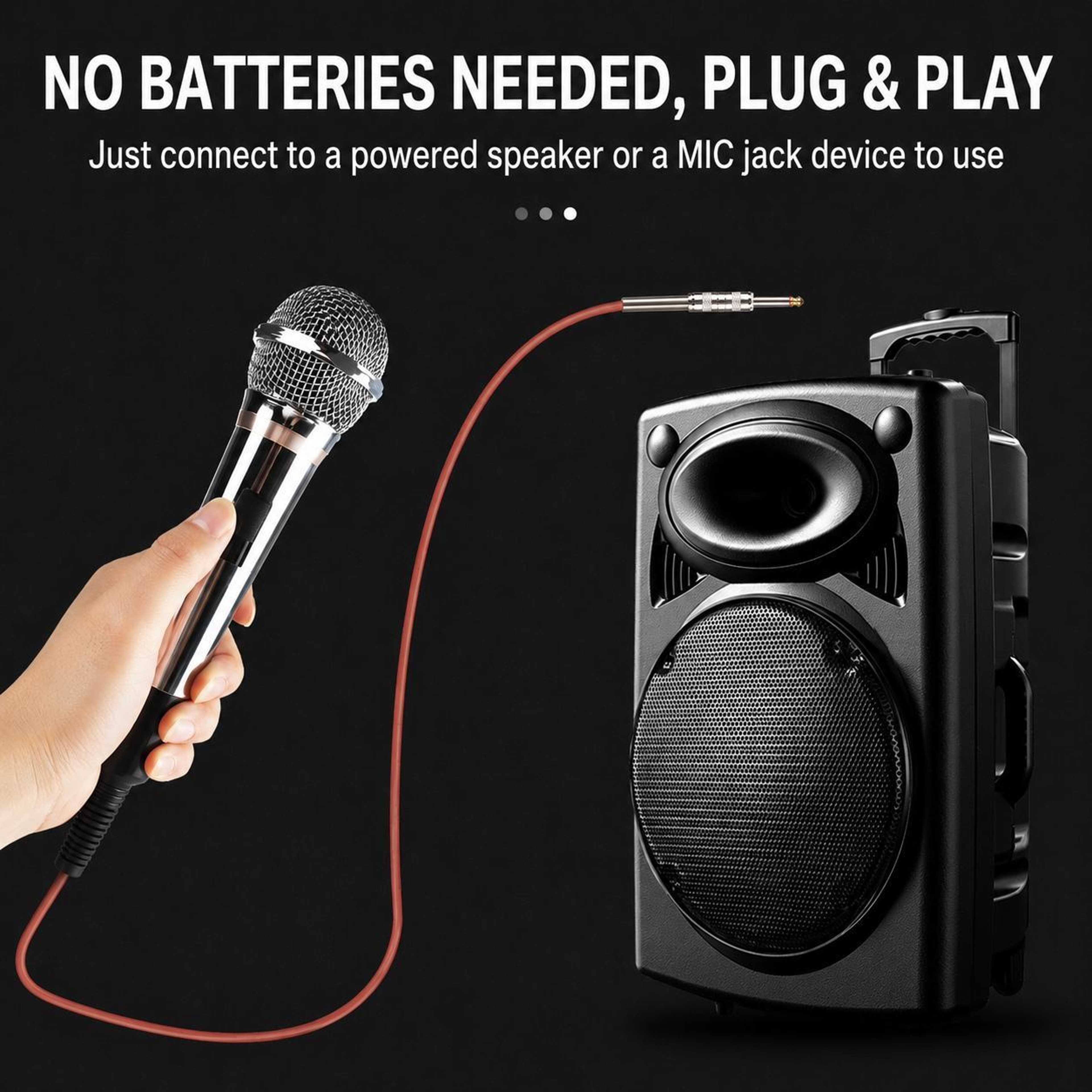 Wired Dynamic Microphone for Karaoke with 5m Cable and 6.35mm Plug – view 12