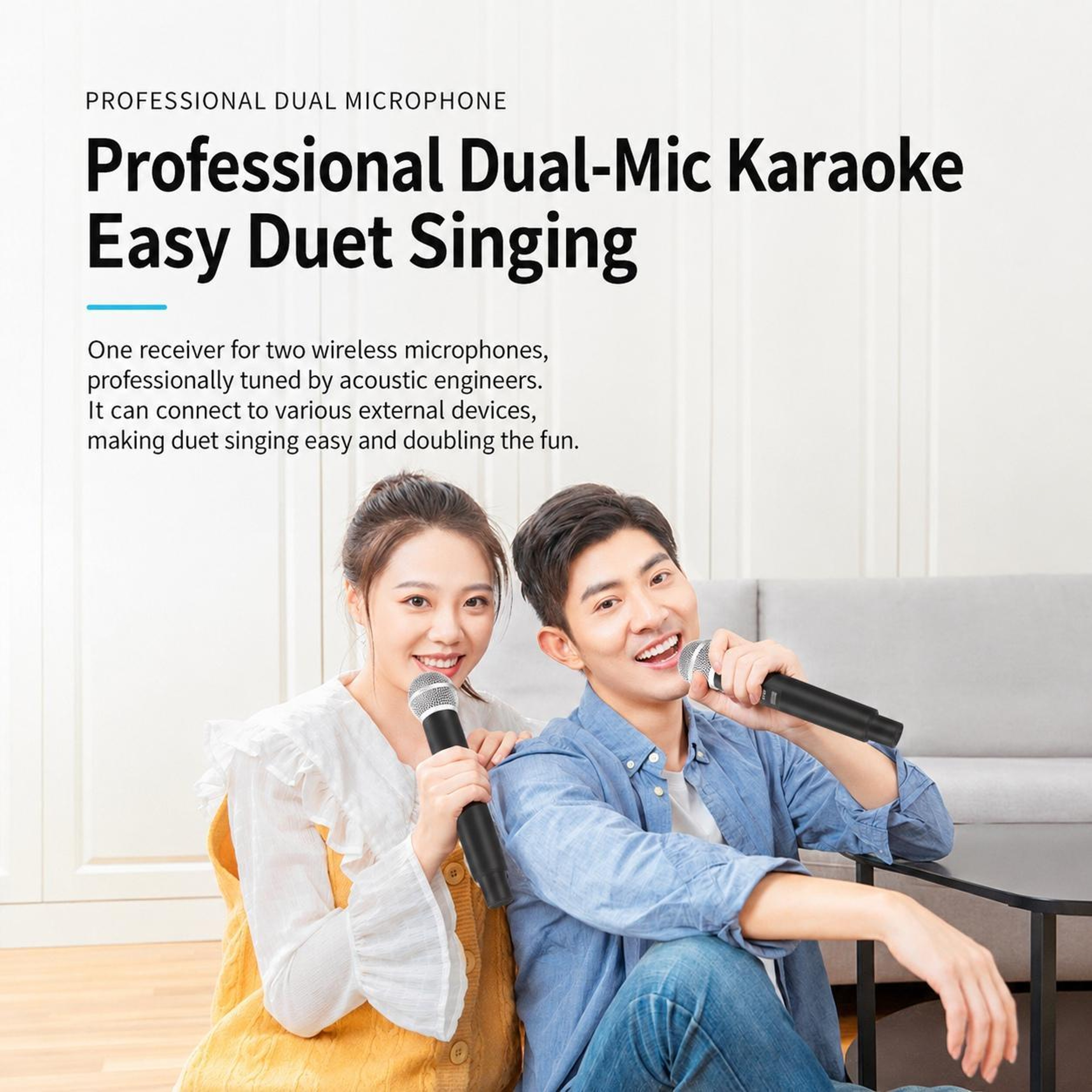 GE5 Dual Wireless Handheld Microphone Set With 24G Receiver And 50m Range 12