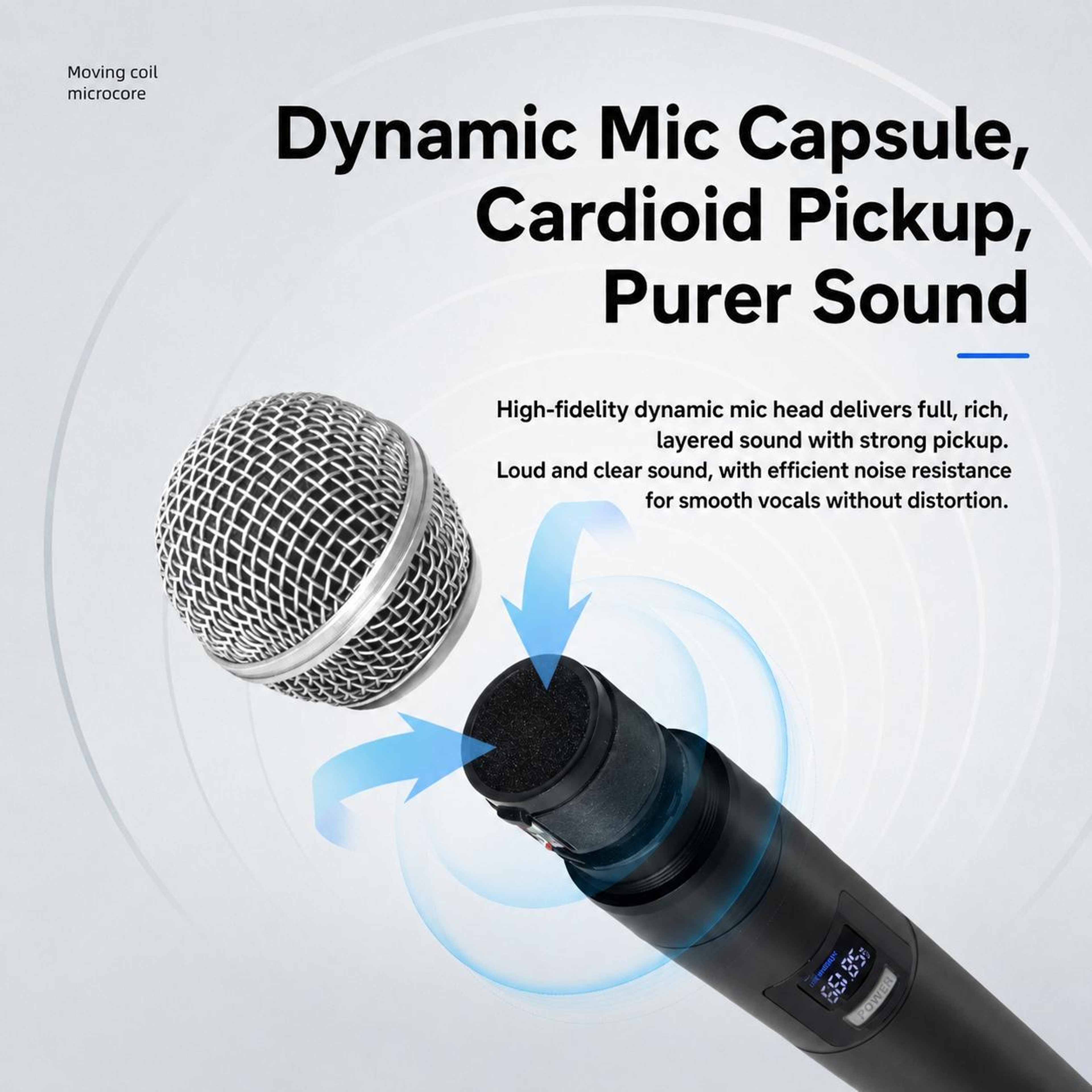 V8 Dual Channel VHF Wireless Microphone System with 2 Handheld Mics and 50m Range – view 8