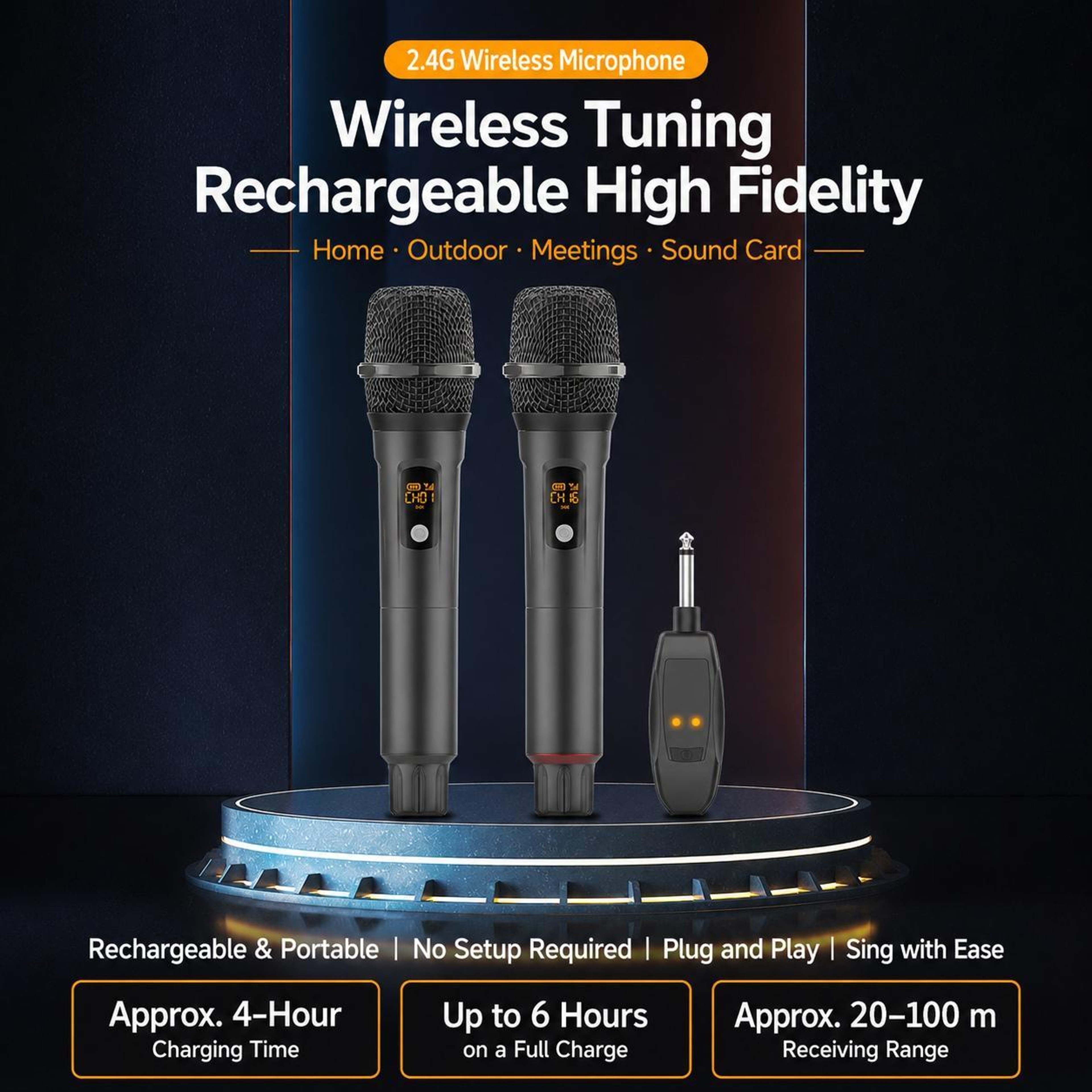 G109 24G Wireless Microphone With AntiFeedback Noise Control And 30m Range 1