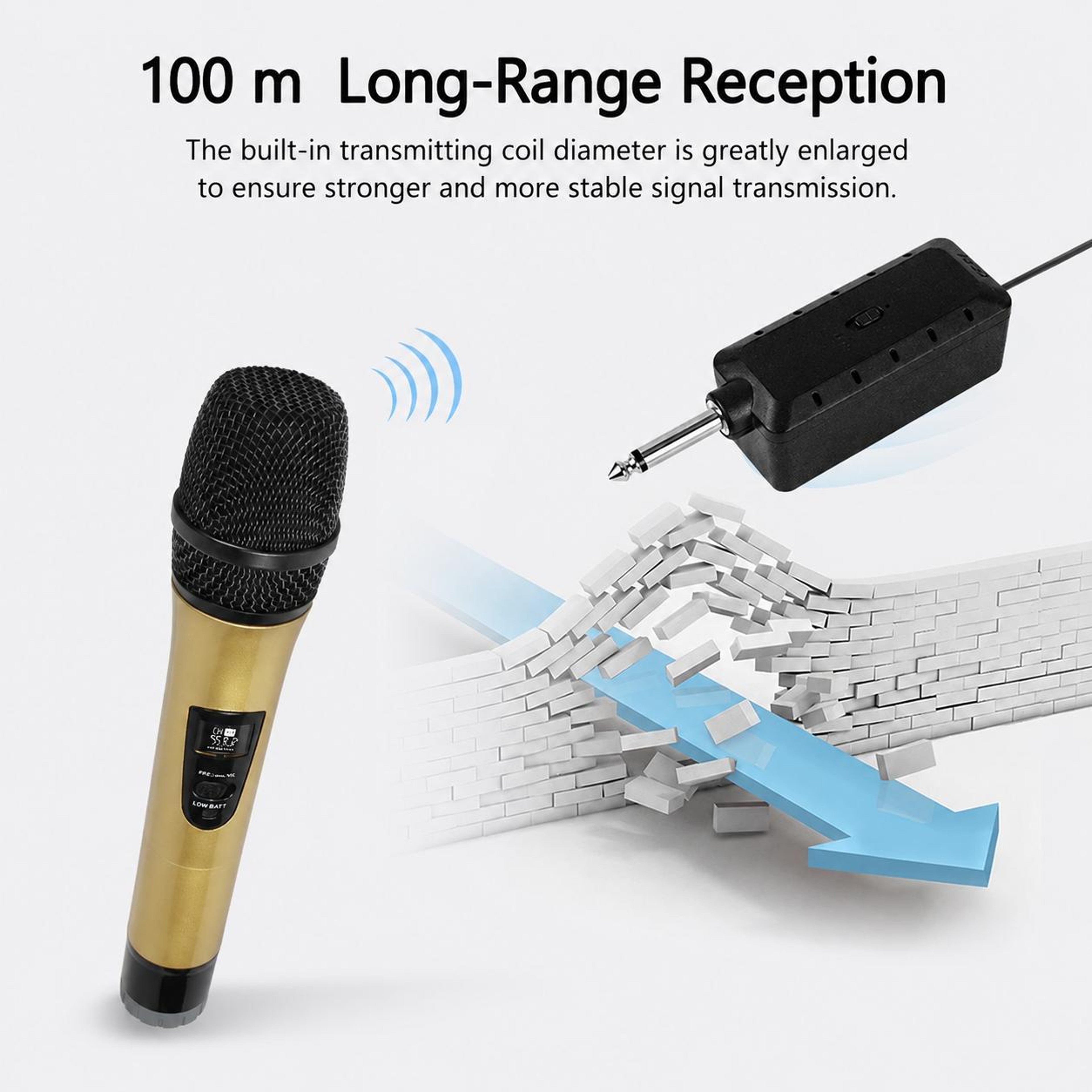 E8 Dual VHF Wireless Microphone System with Noise Reduction for Karaoke and Live Events – view 4