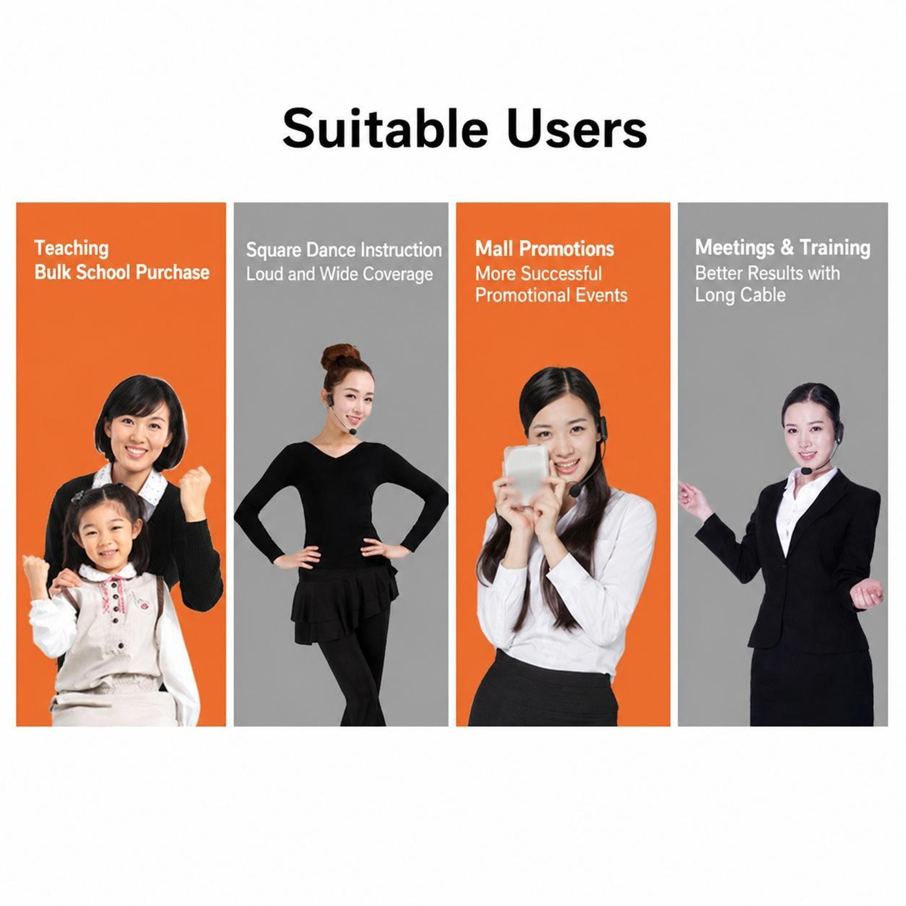 E8 VHF Wireless Microphone System Dual Channel Headset Mic With 50m Range 7