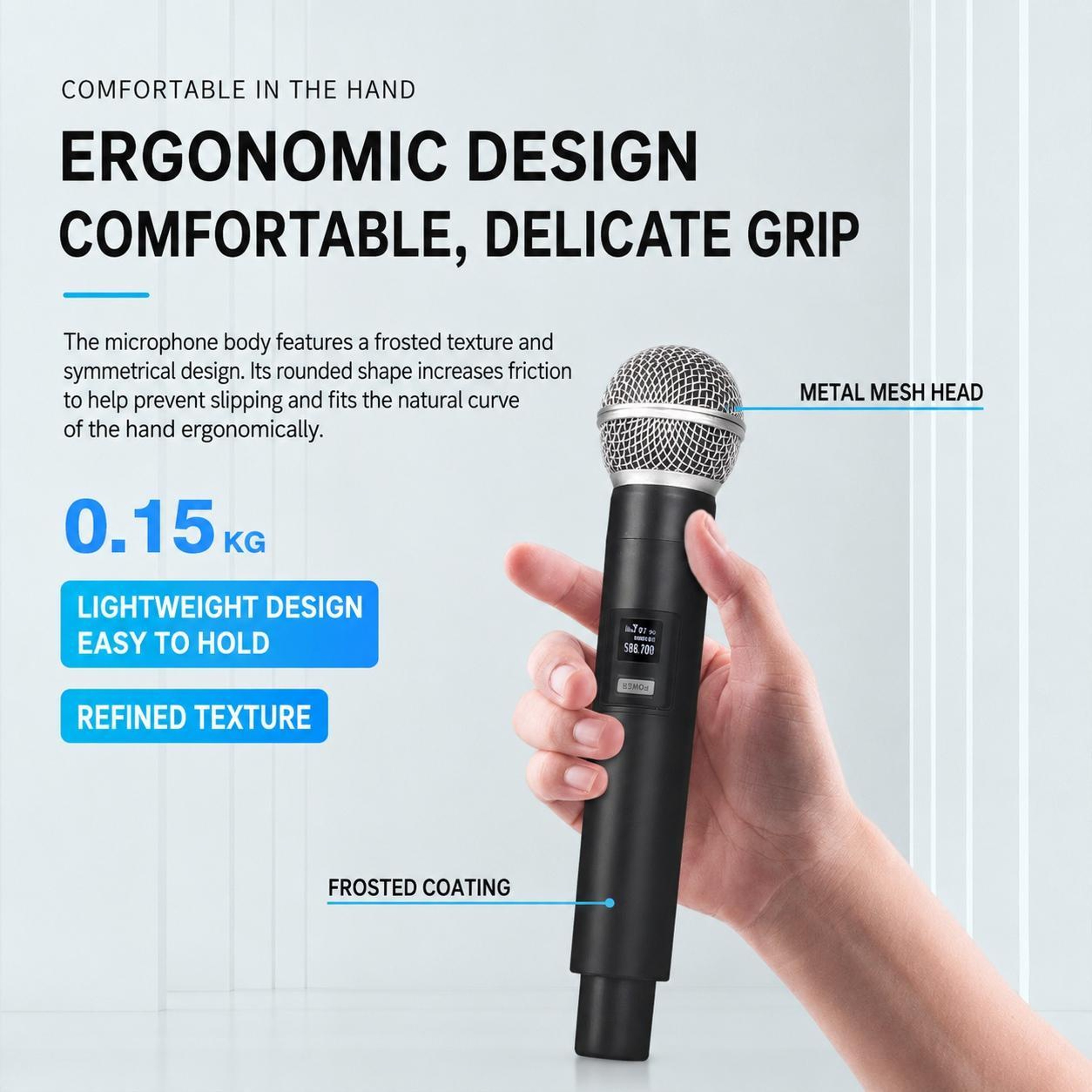 E5 Dual UHF Wireless Microphone System With 2 Handheld Mics And 50m Range 2