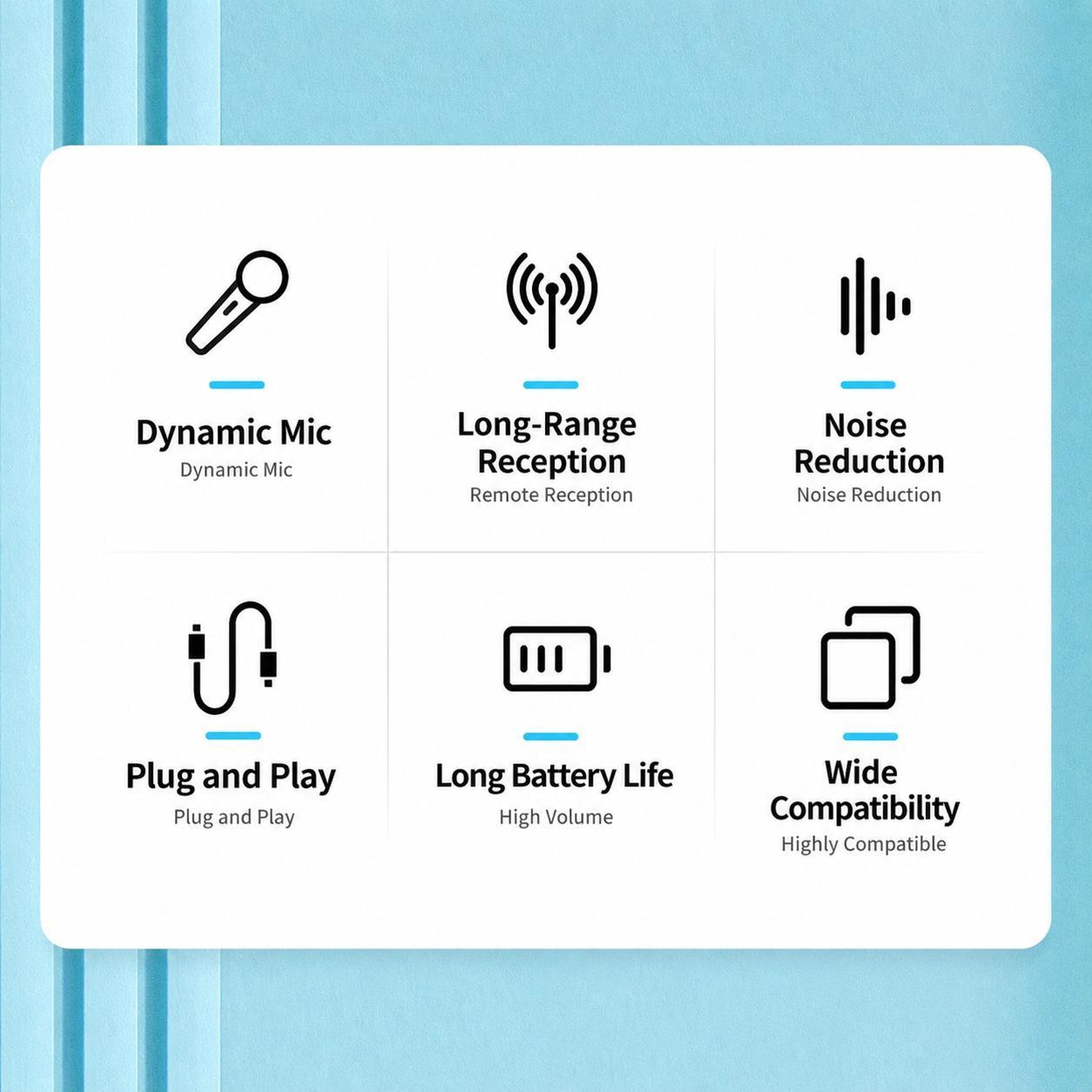 UHF Wireless Microphone With Rechargeable Receiver And 50m Range 8