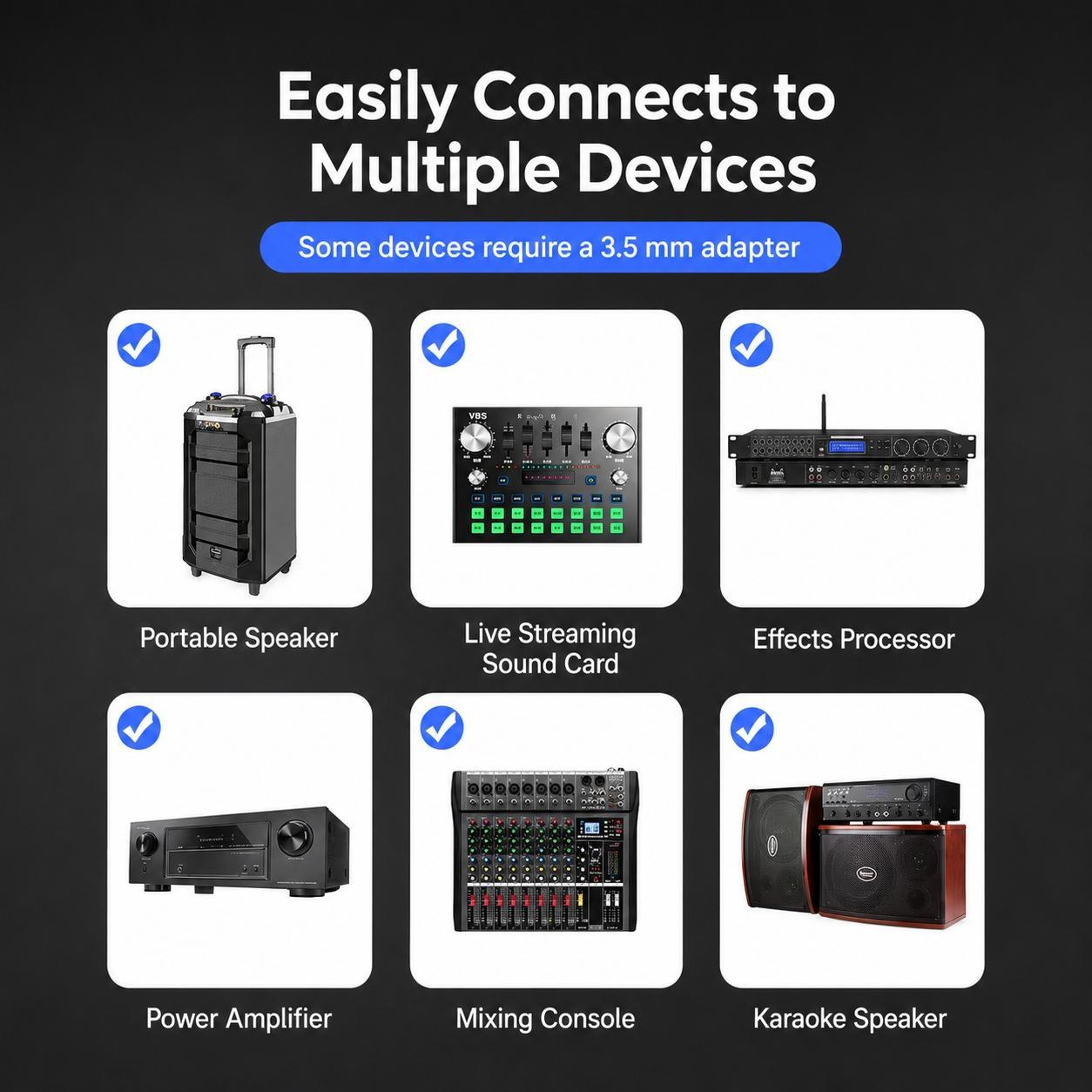 E1 UHF Wireless Microphone System With Dual Rechargeable Handheld Mics And 50m Range 5