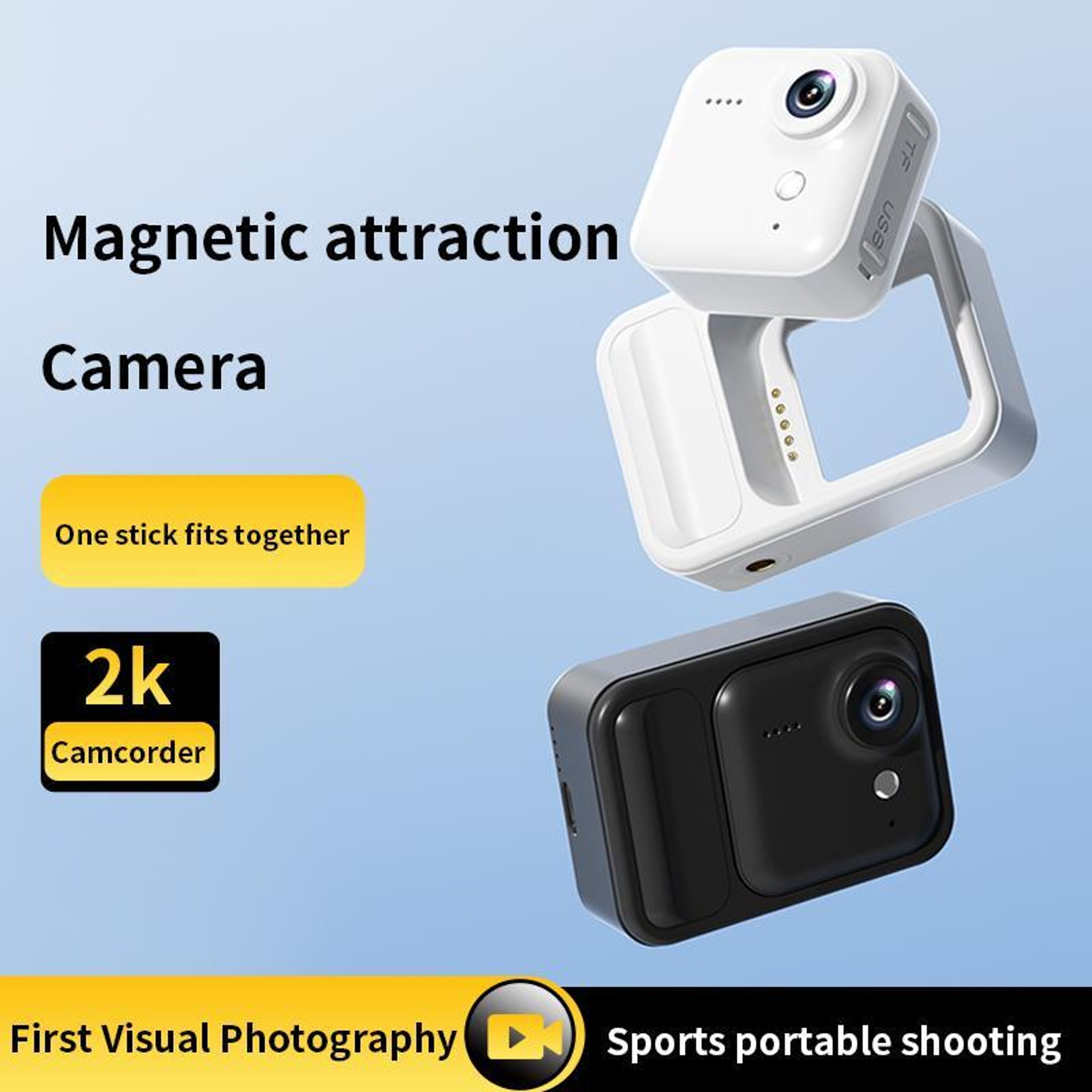 M36 Magnetic Action Camera with 1.54-Inch HD Screen, Charging Case and 1080P Recording – view 7
