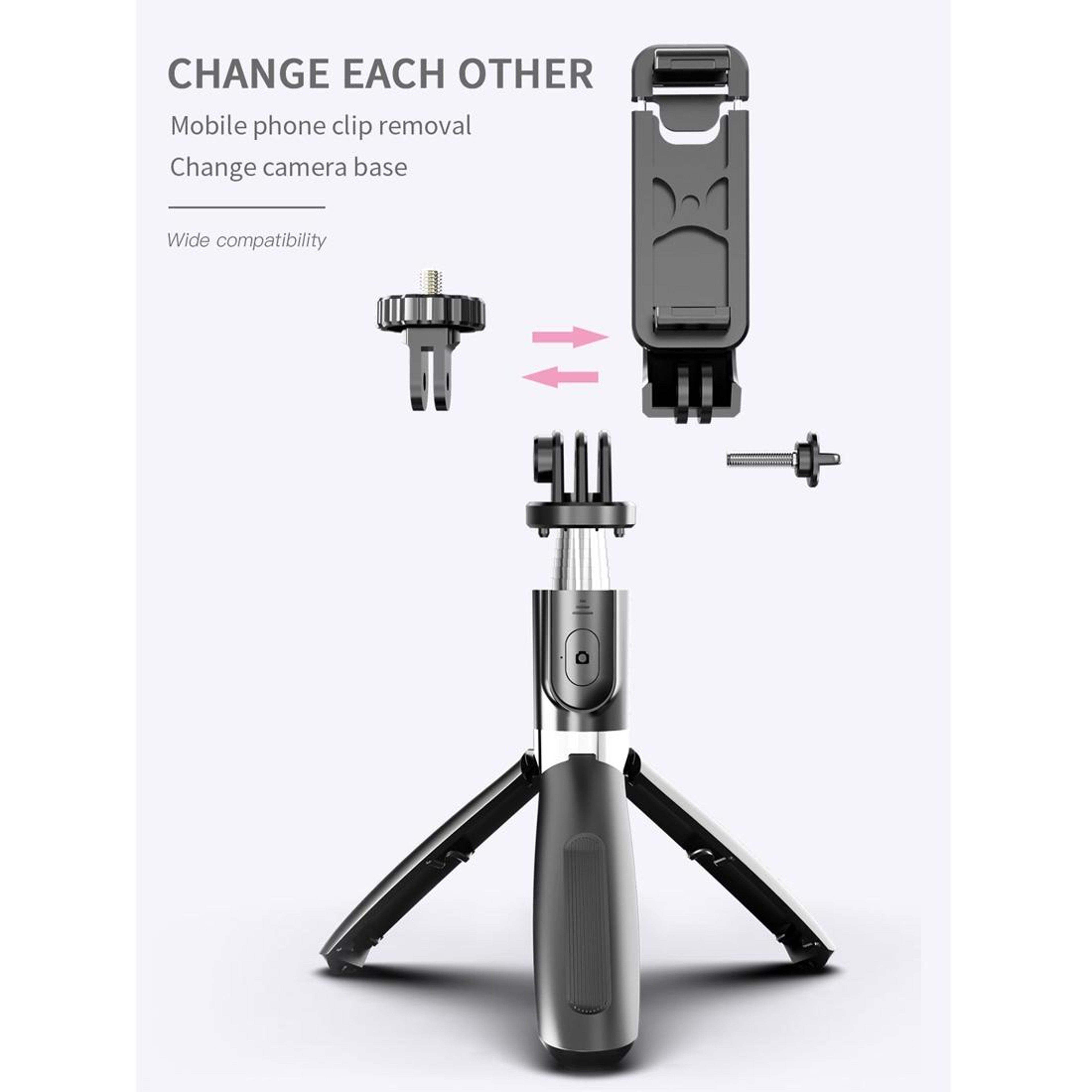 Bluetooth Selfie Stick Tripod with Wireless Remote and 360° Rotation – view 3