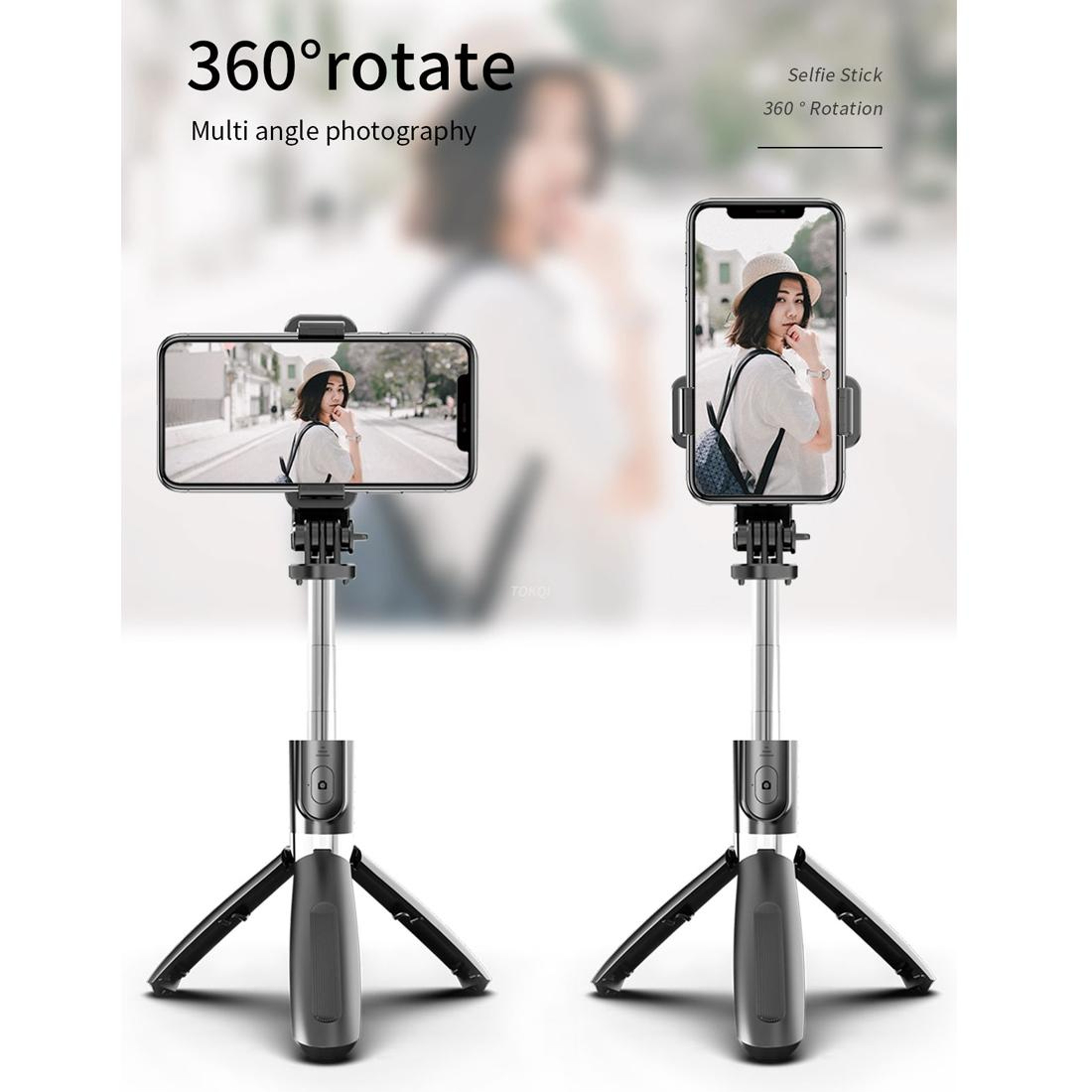 Bluetooth Selfie Stick Tripod with Wireless Remote and 360° Rotation – view 5
