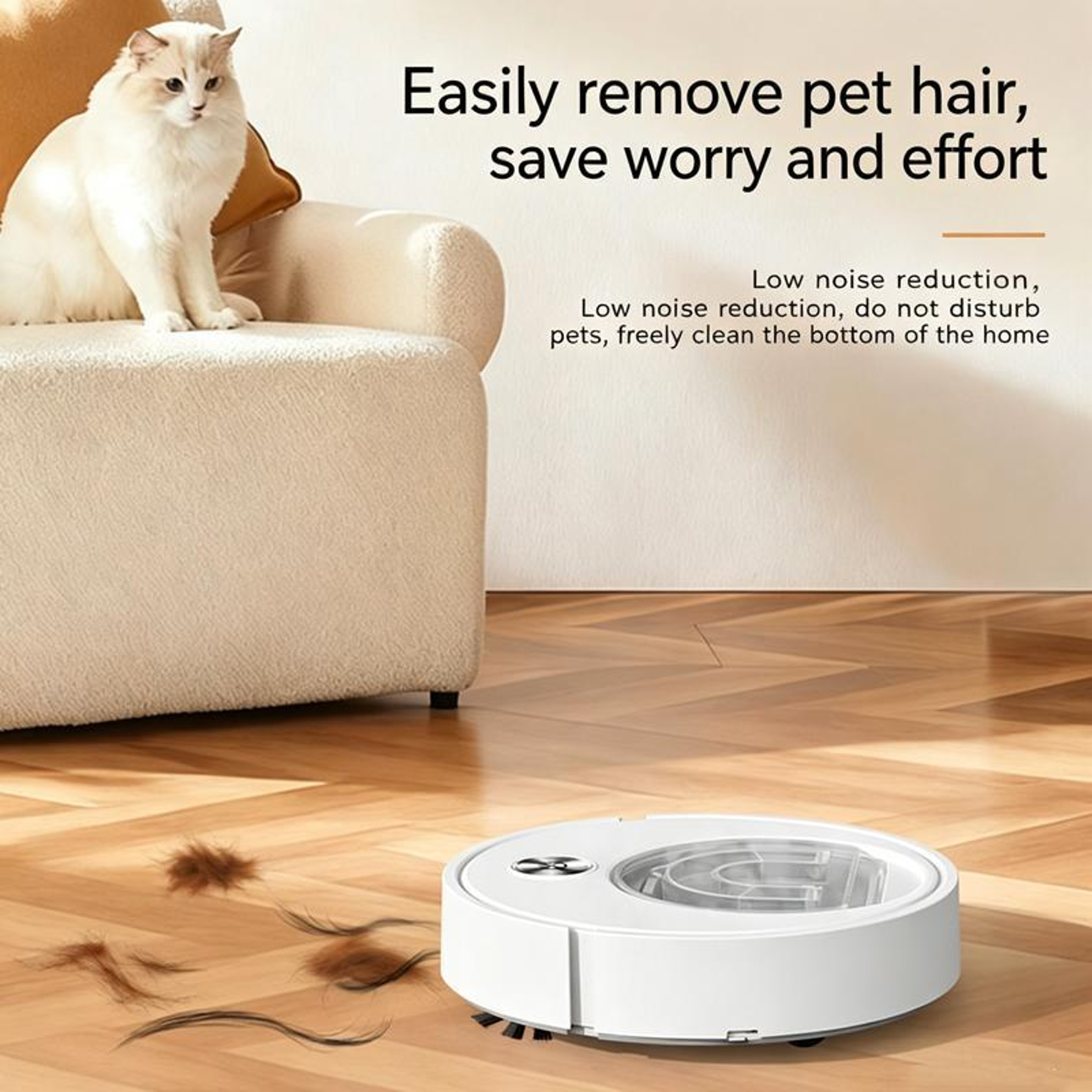 3-in-1 Robot Vacuum and Mop for Hard Floors with Ultra-Slim Design and Transparent Dustbin – view 4