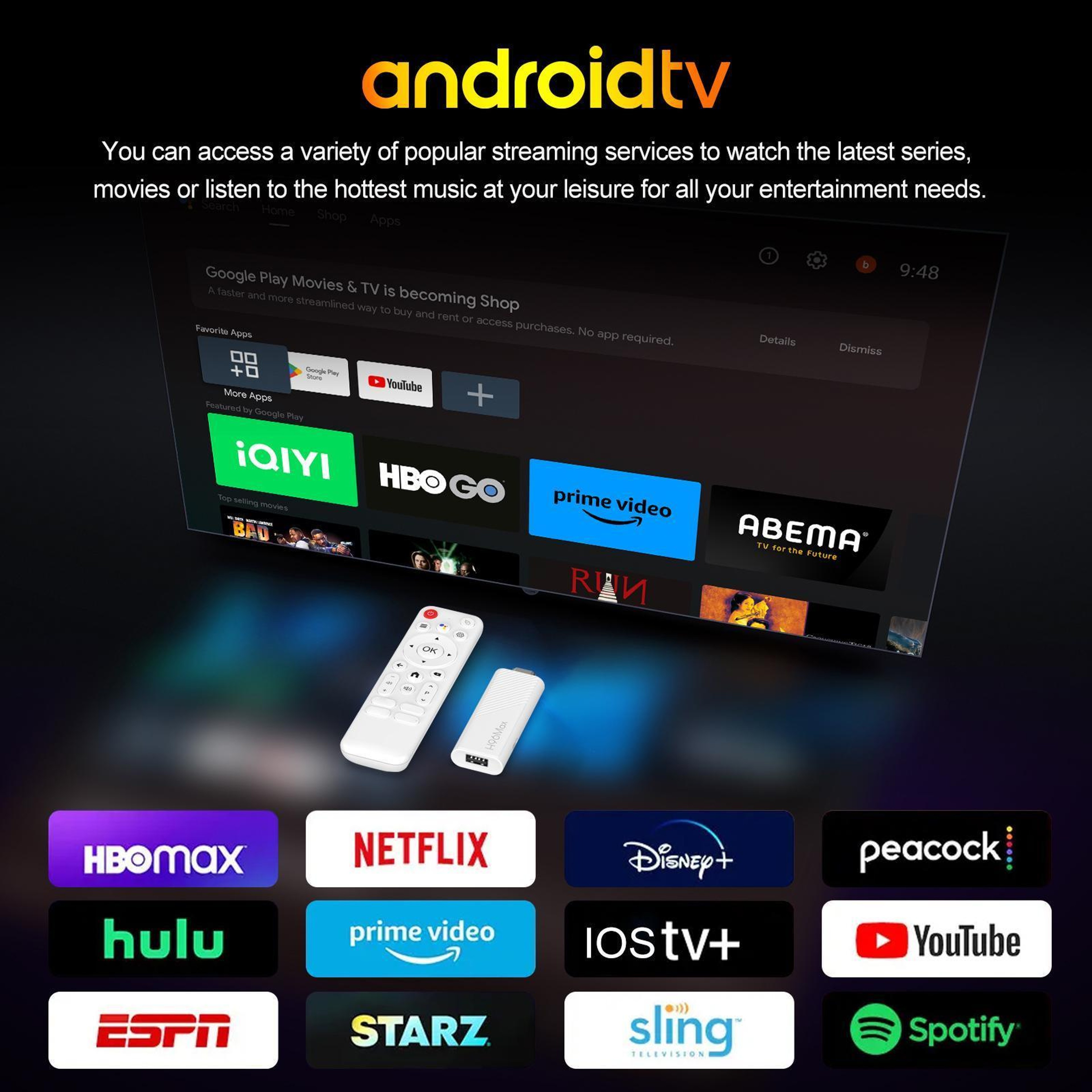 H96 Max H313 Android TV Stick With Android 14 4K Streaming Stick WiFi 6 5