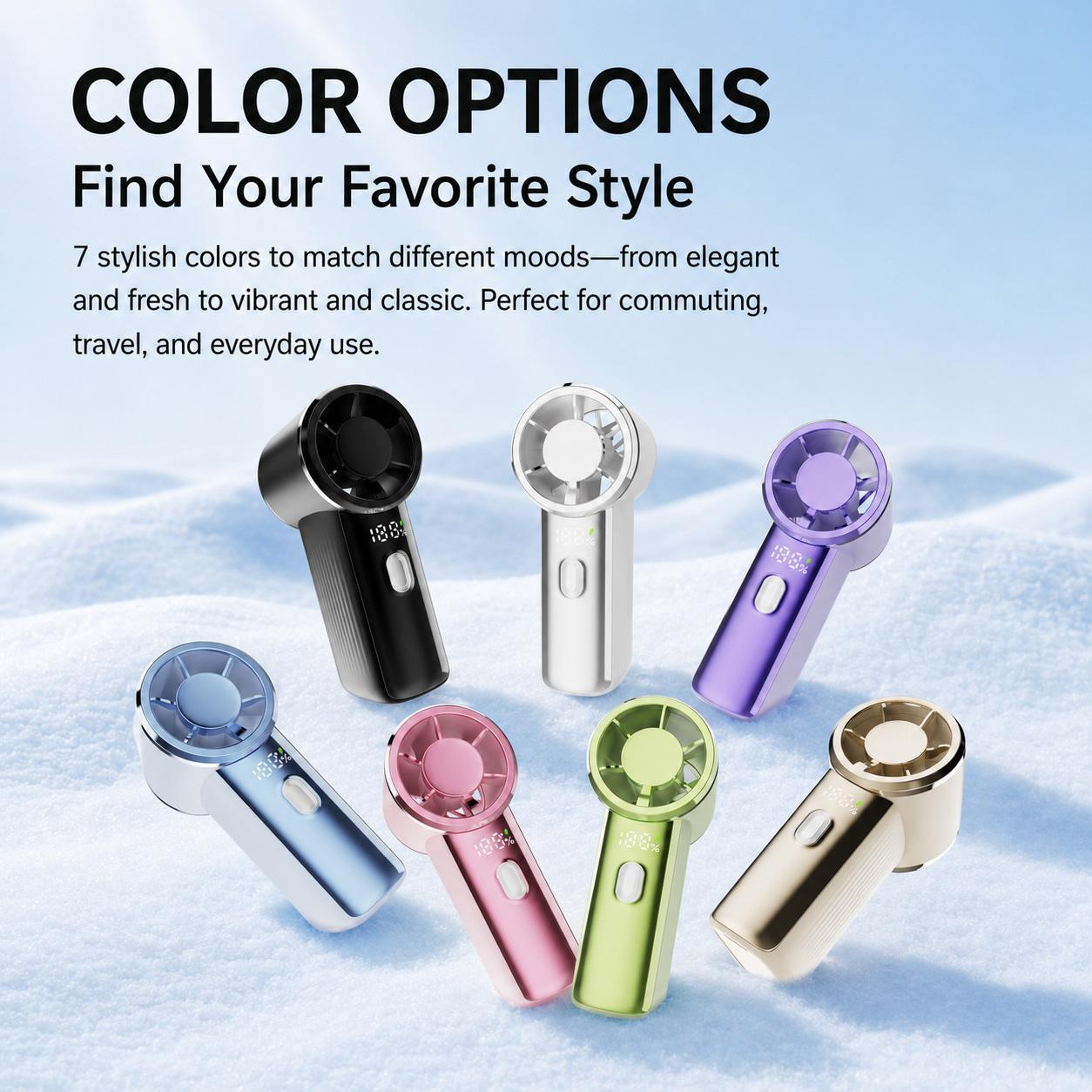 F9 Portable Mini Fan With Turbo Airflow Rechargeable Handheld Fan And Digital Display 6