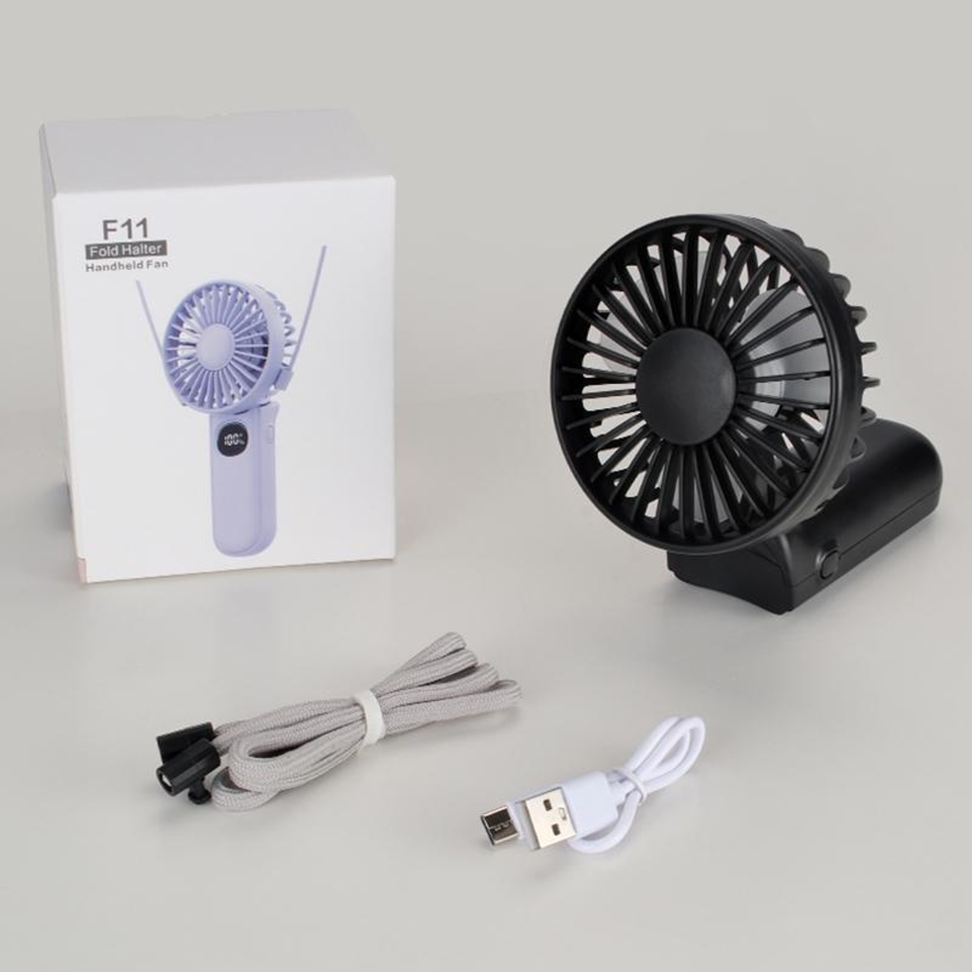 F11 Portable Handheld Fan With LED Display 5 Speeds And Rechargeable Battery 8