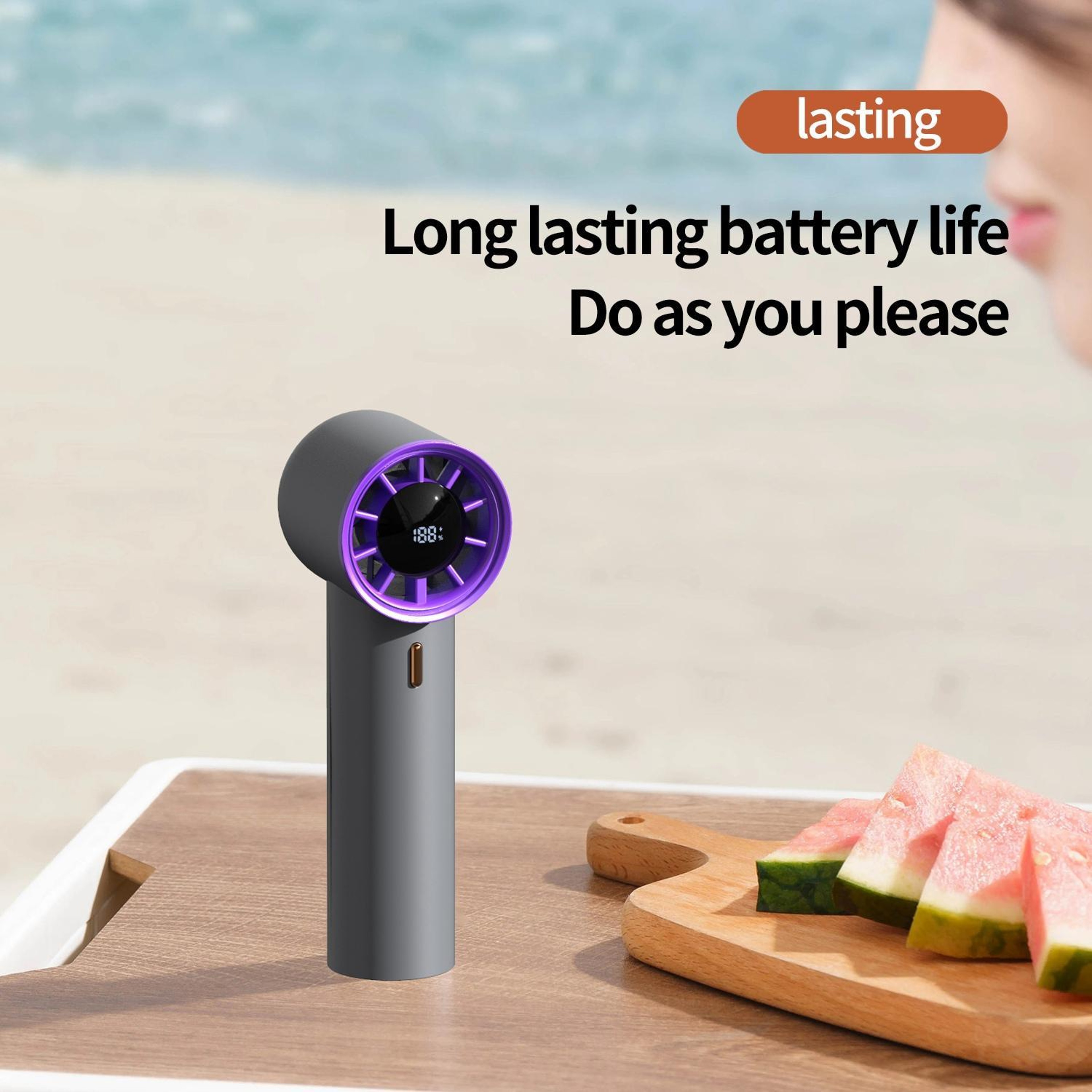 High Speed Handheld Fan With Digital Display 100 Speeds And USBC Rechargeable Battery 9