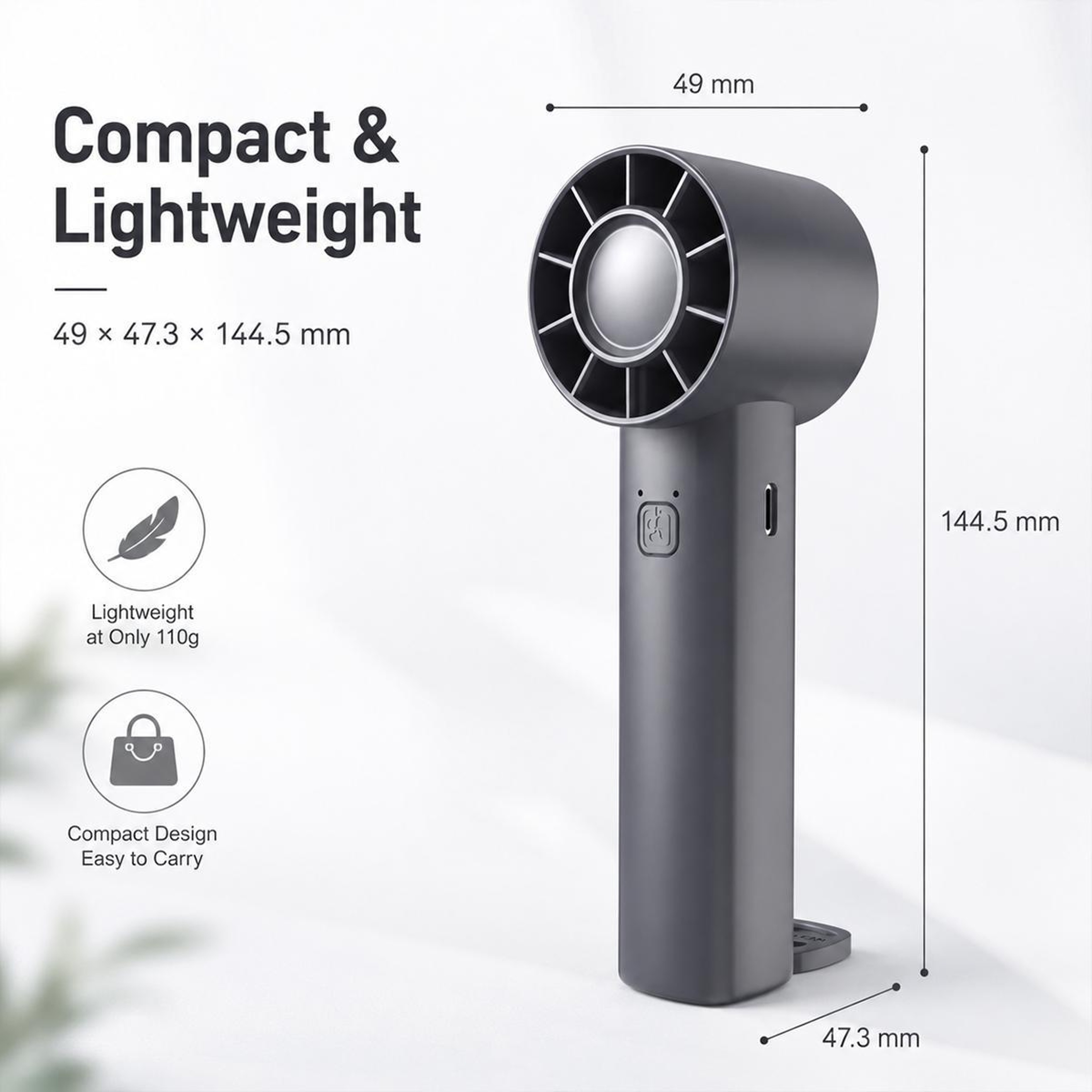 DF91 Portable Handheld Fan With Turbo Airflow And Desktop Stand 8