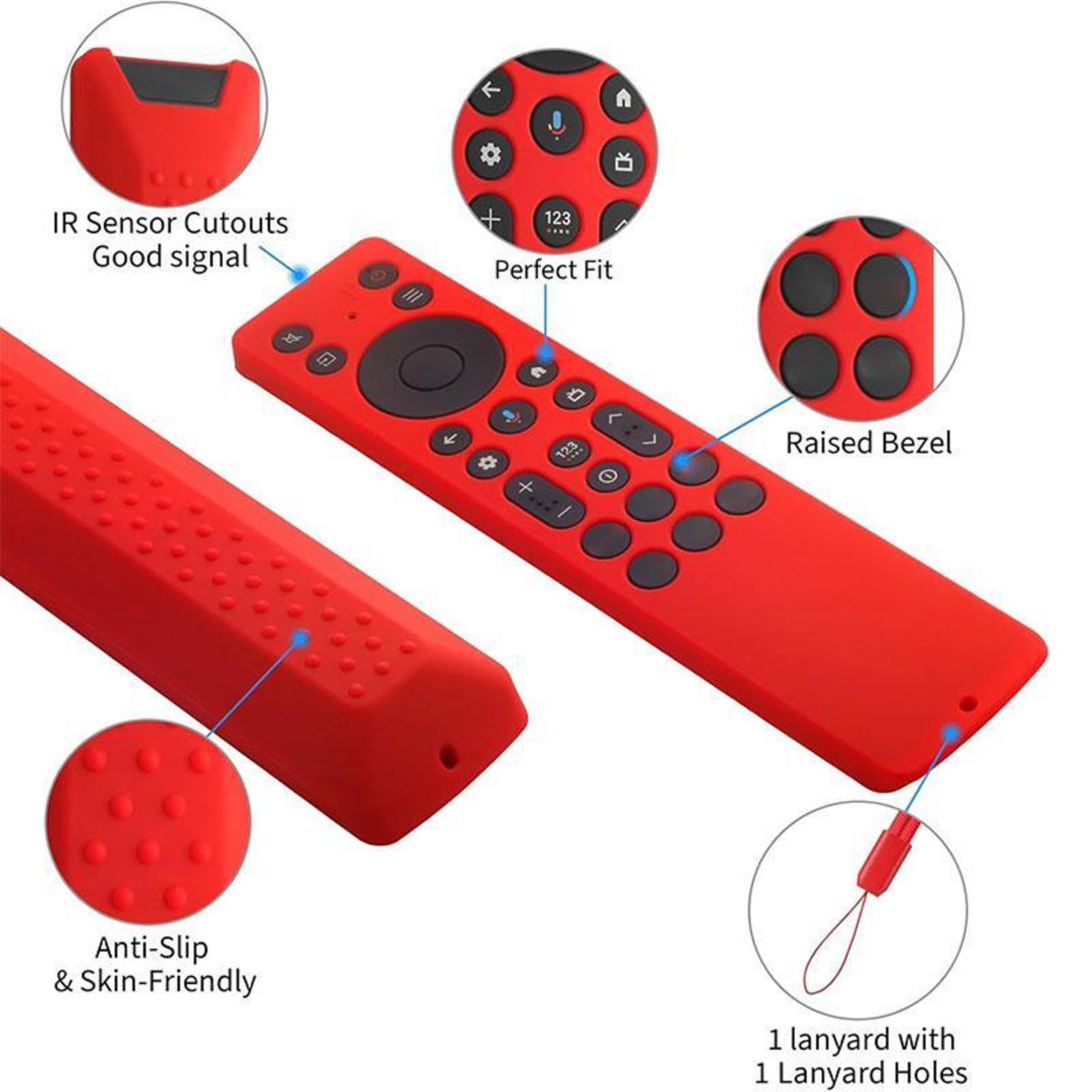 2PCS TCL RC923A Remote Cover And RC813A Silicone Protective Cases With Straps 3