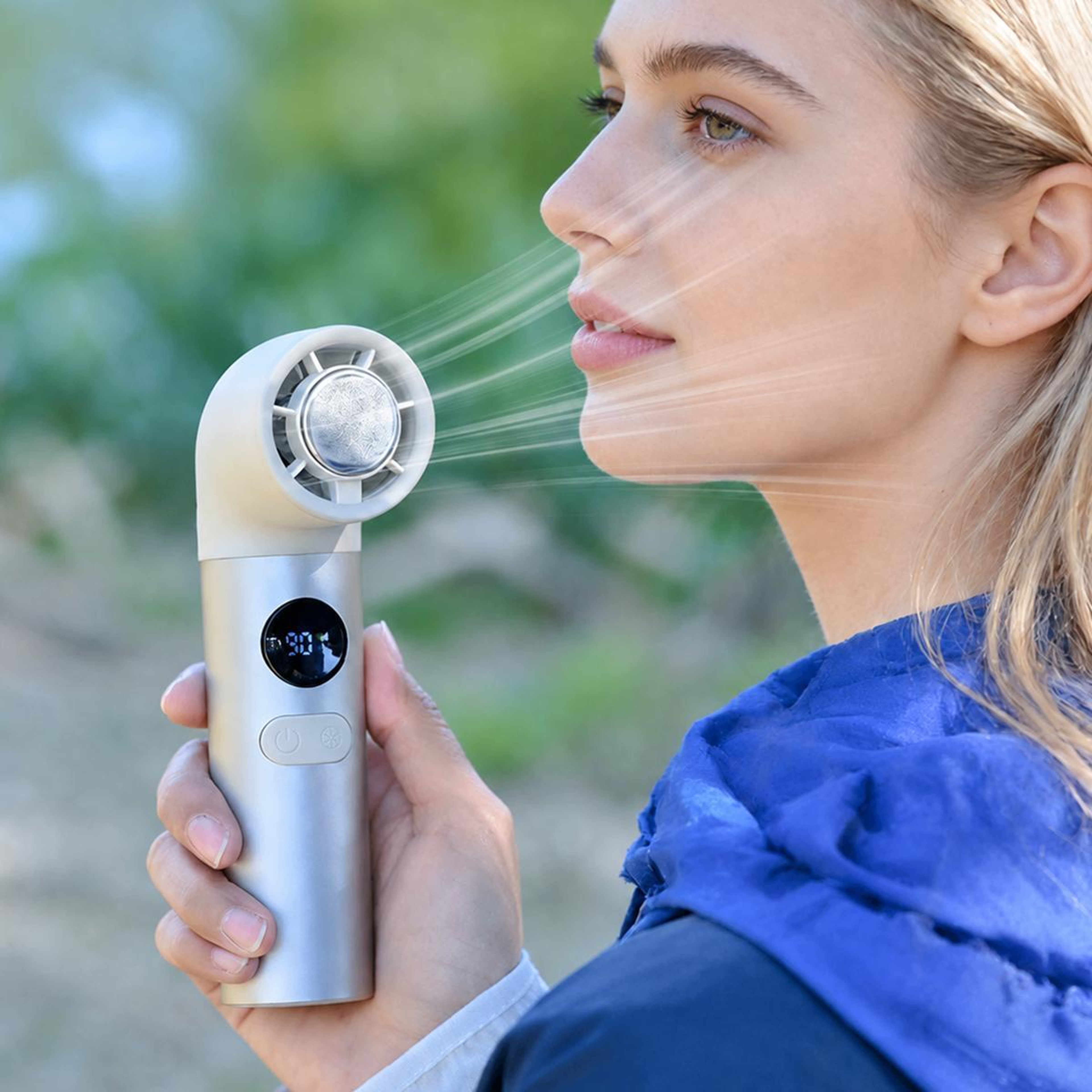H27 Portable Handheld Fan With 100Speed Control Digital Display And USBC Rechargeable Battery 0