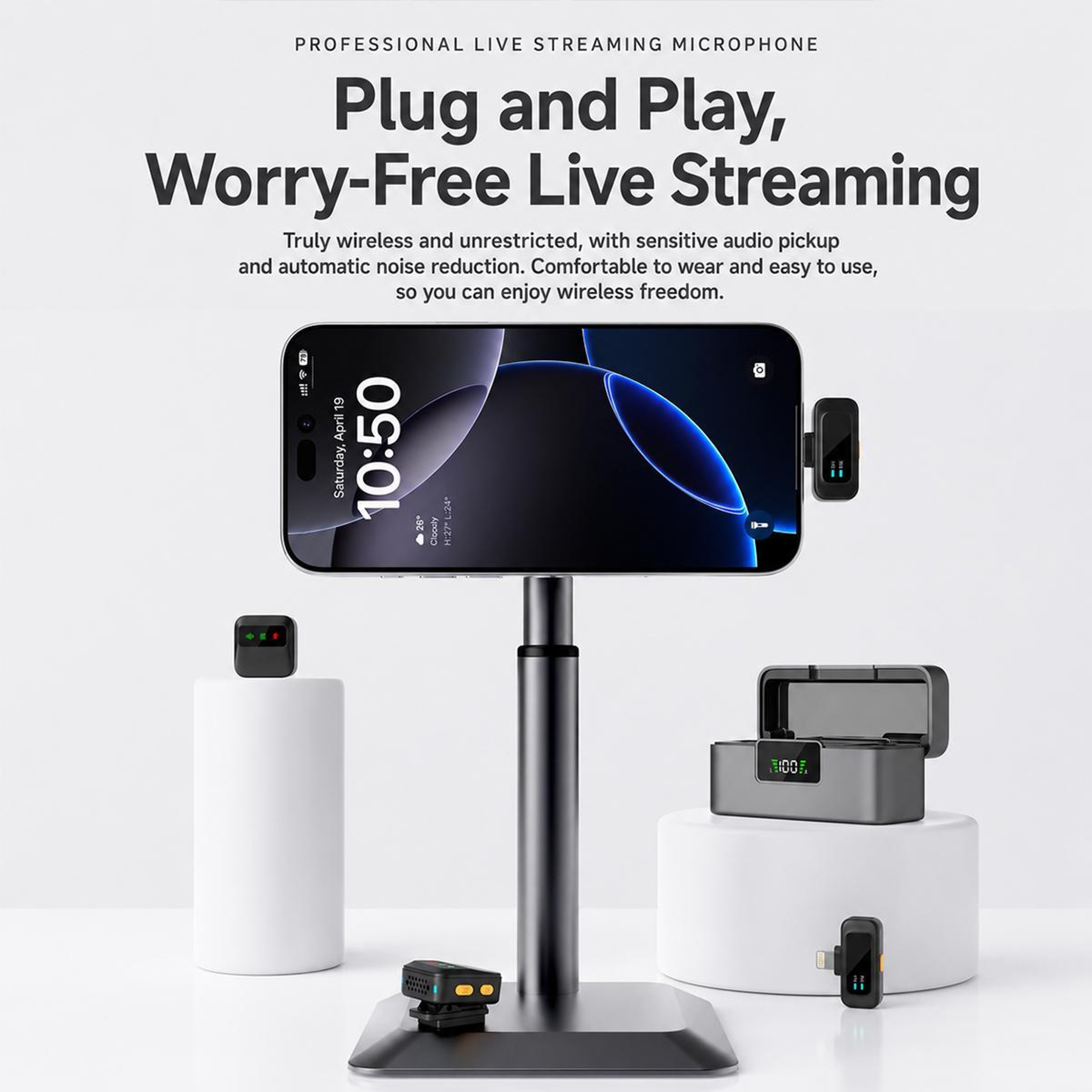 Q19 Wireless Lavalier Microphone With Noise Reduction 24GHz Audio And 36Hour Charging Case 9