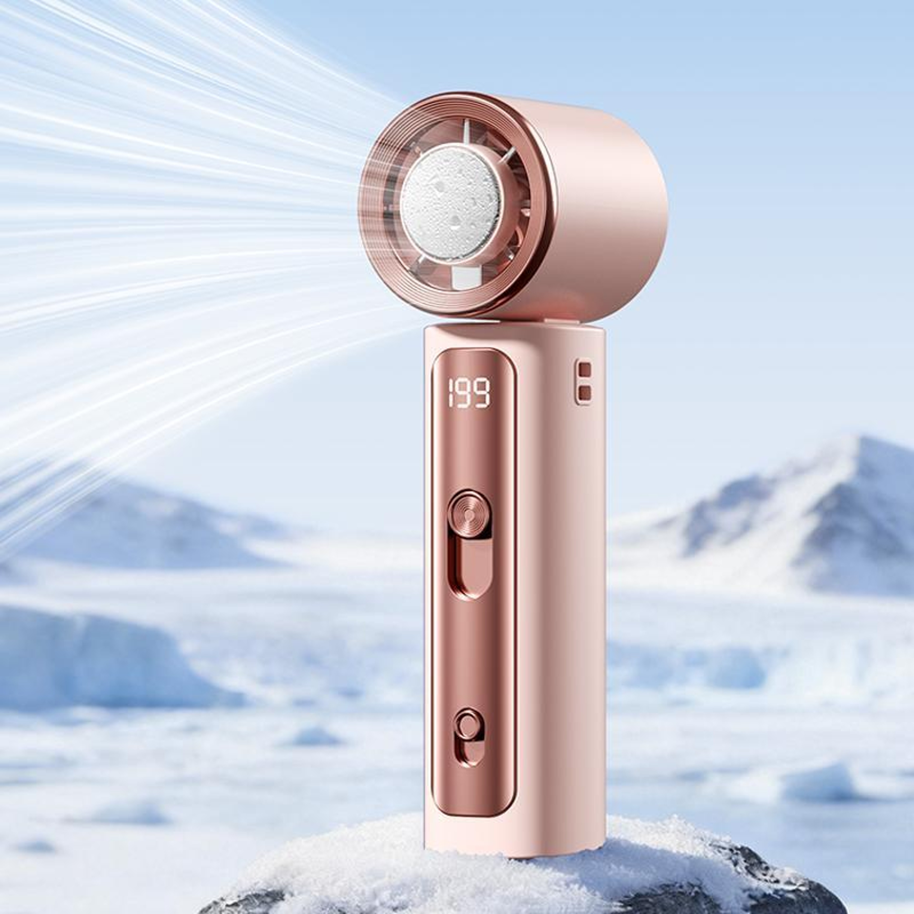 Y33 Mini Handheld Fan With TEC Cooling Fan Technology 199 Speeds And Digital Display 1