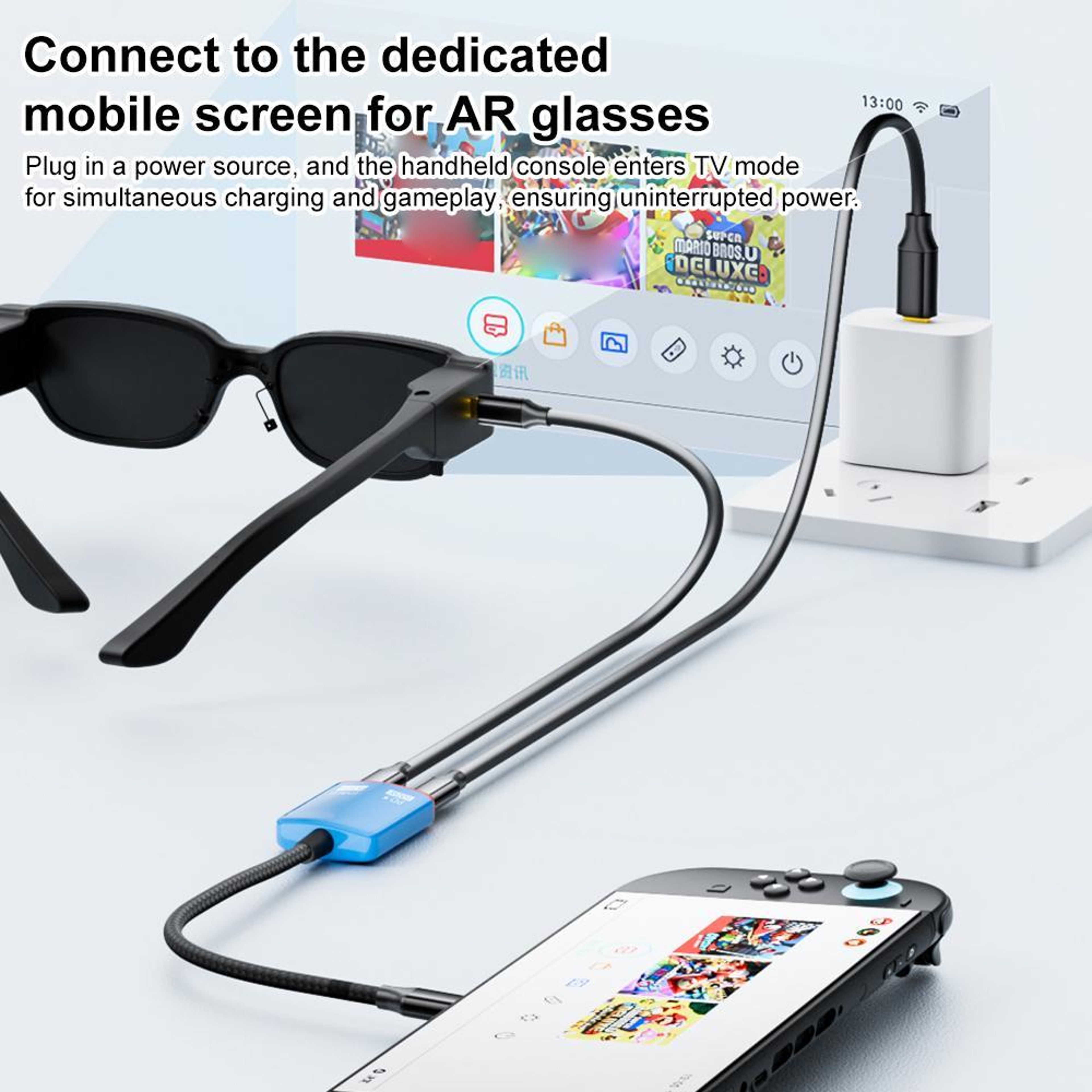 2-in-1 USB C AR Glasses Adapter with 100W PD Charging and 8K 60Hz Video – view 4