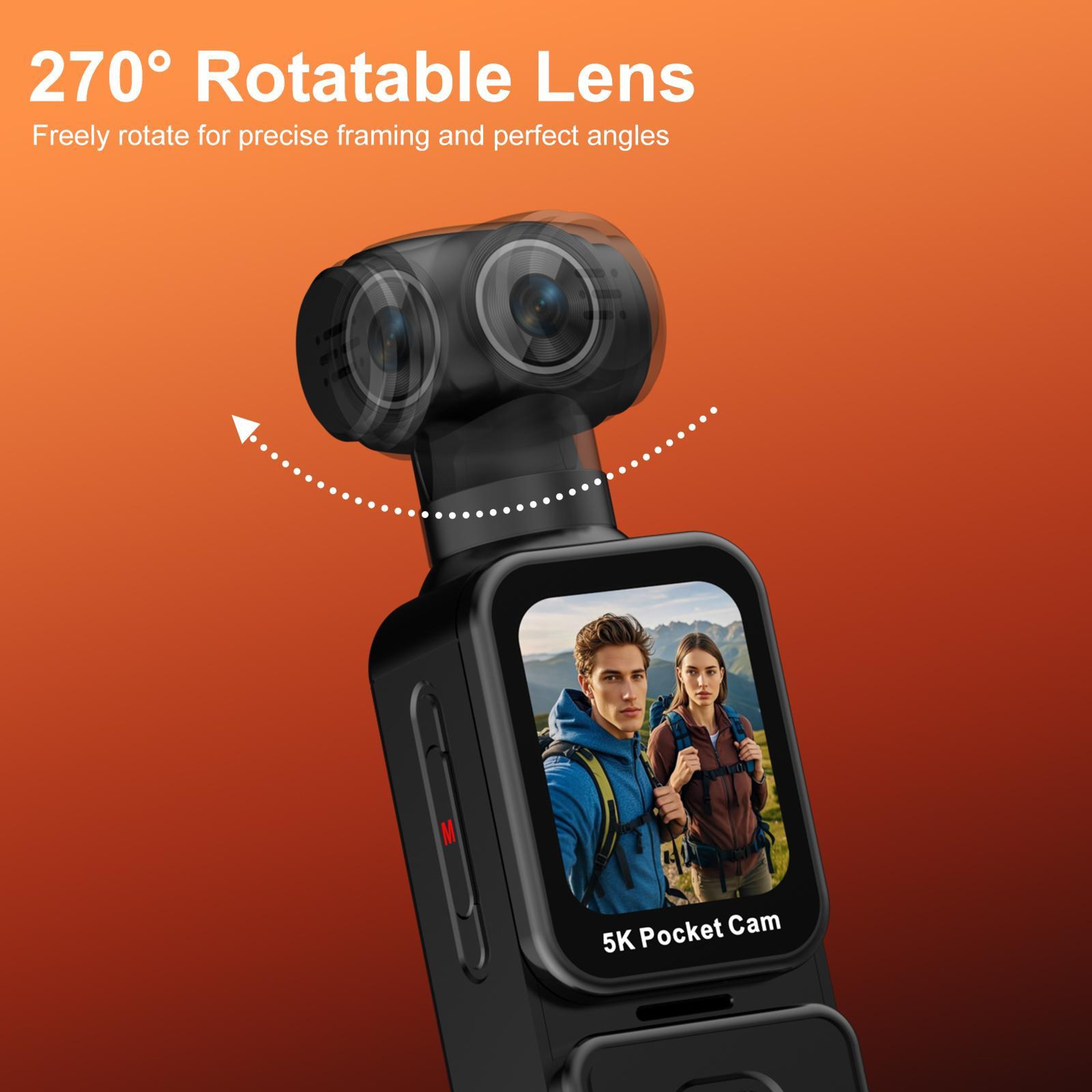 K28 5K Gimbal Camera with 1.69 Inch IPS Screen, 16MP Wide-Angle Lens – view 5