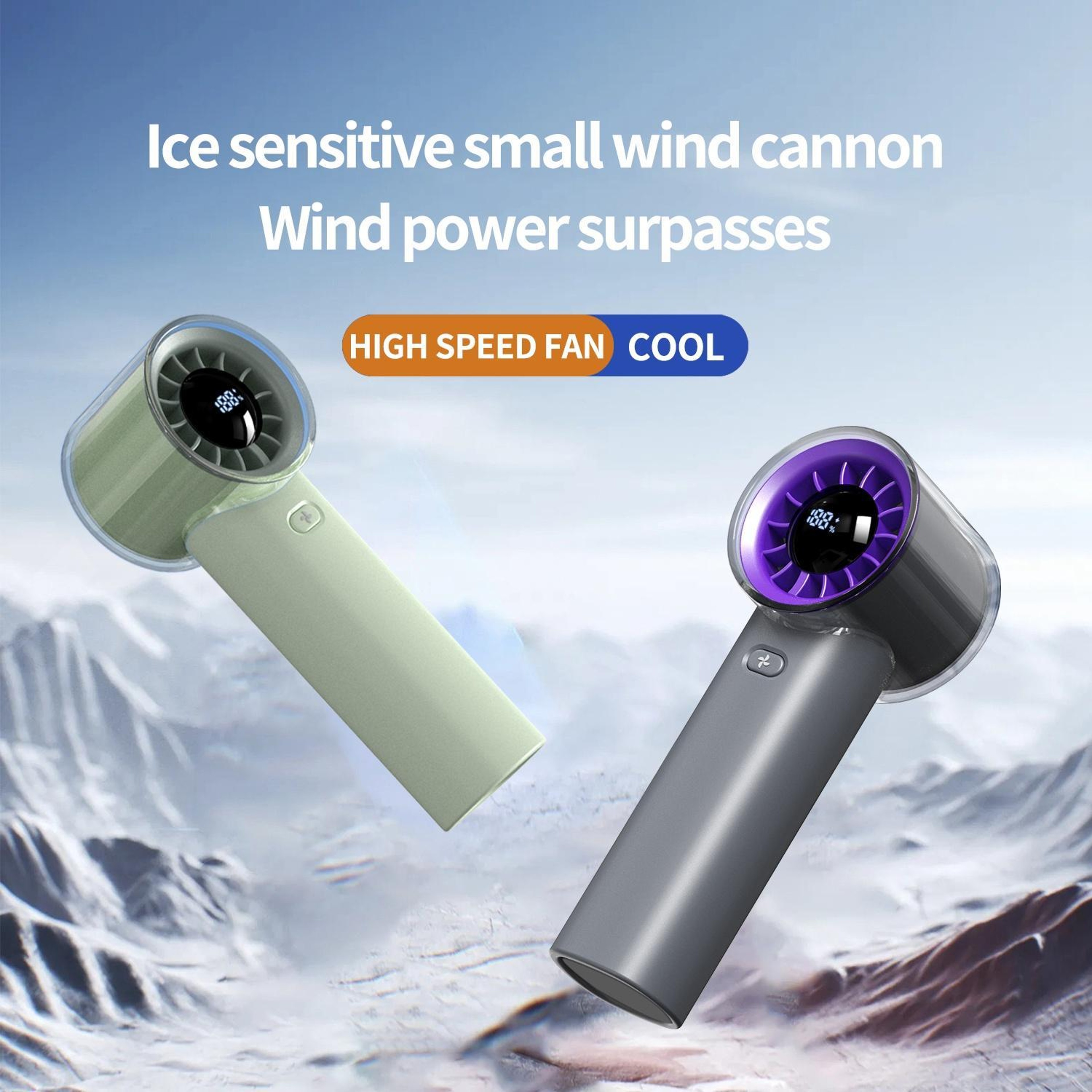 High Speed Handheld Fan With Digital Display And 100Speed Control 1