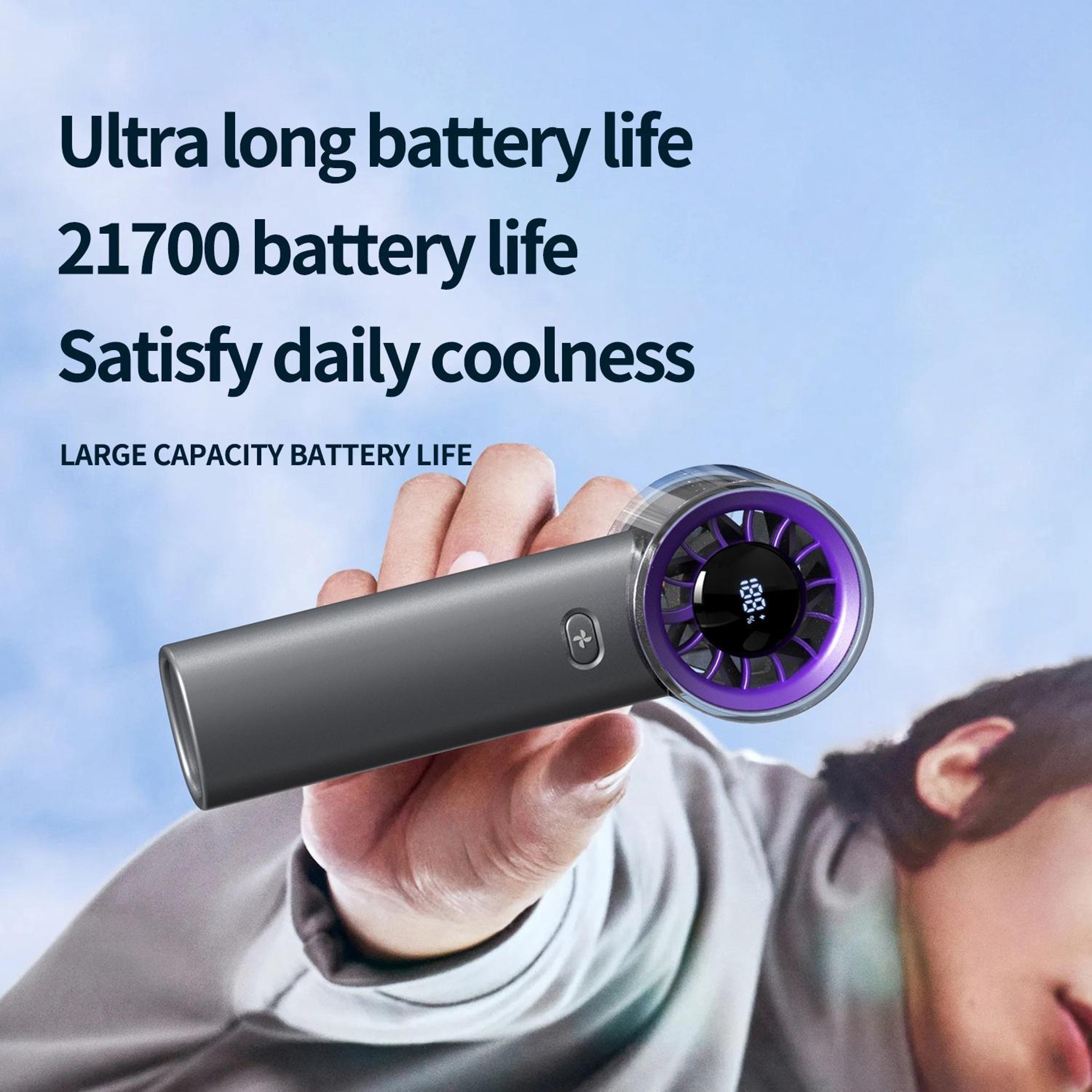 High Speed Handheld Fan With Digital Display And 100Speed Control 5