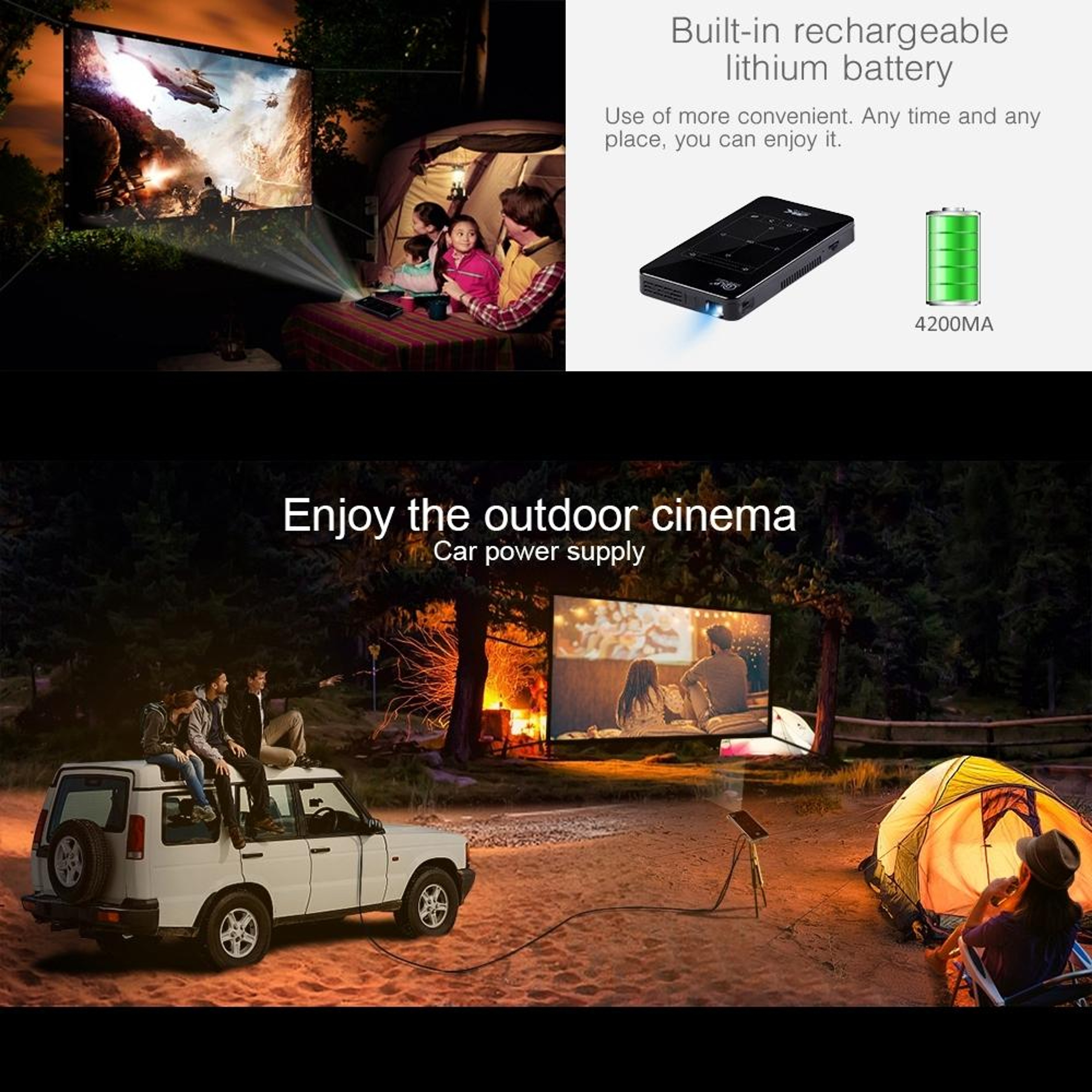 P09 Portable Projector With 4K Decoding DLP Display DualBand WiFi And Bluetooth 2