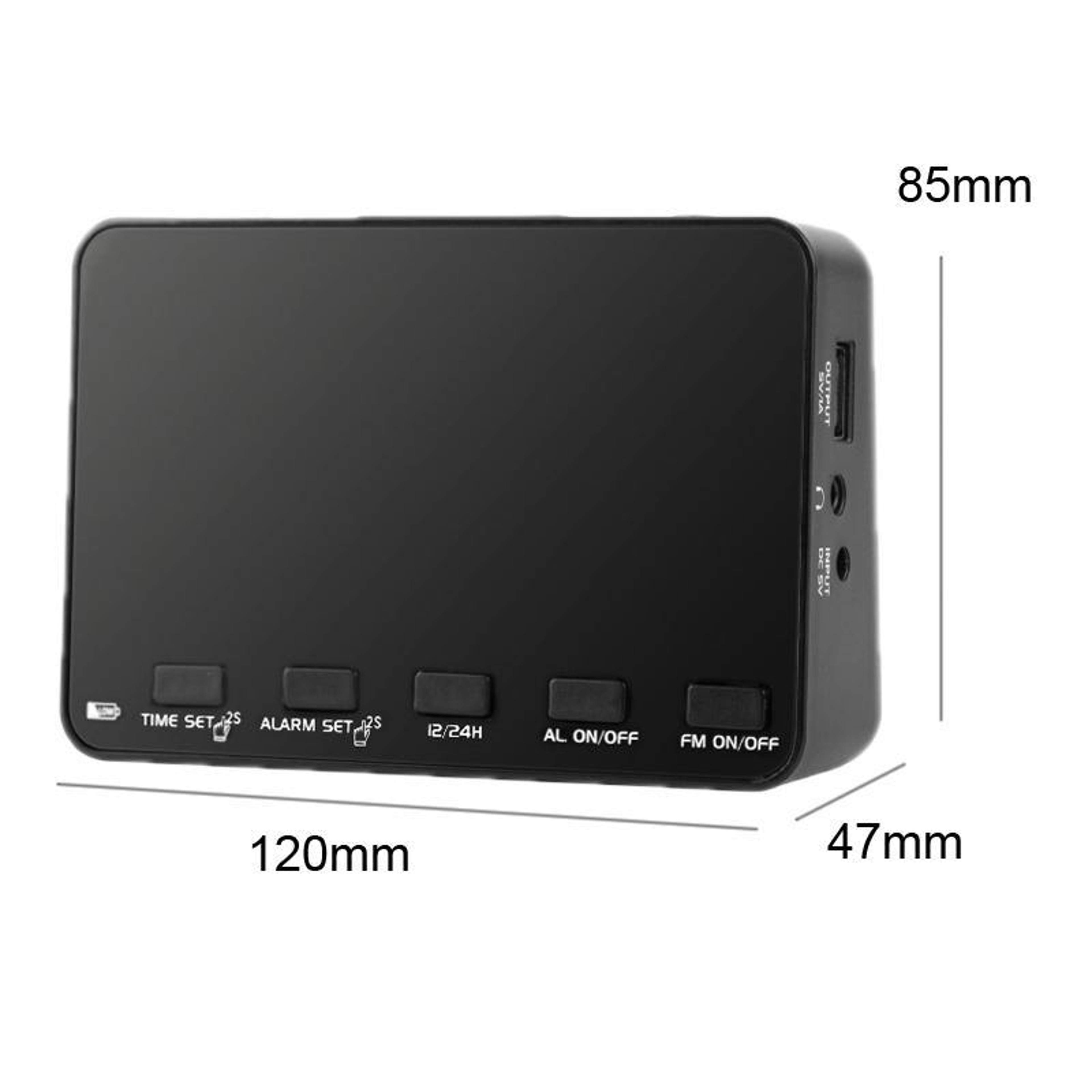 FM Alarm Clock Radio With Large LED Display DSP Tuning  Portable Dual Power 1