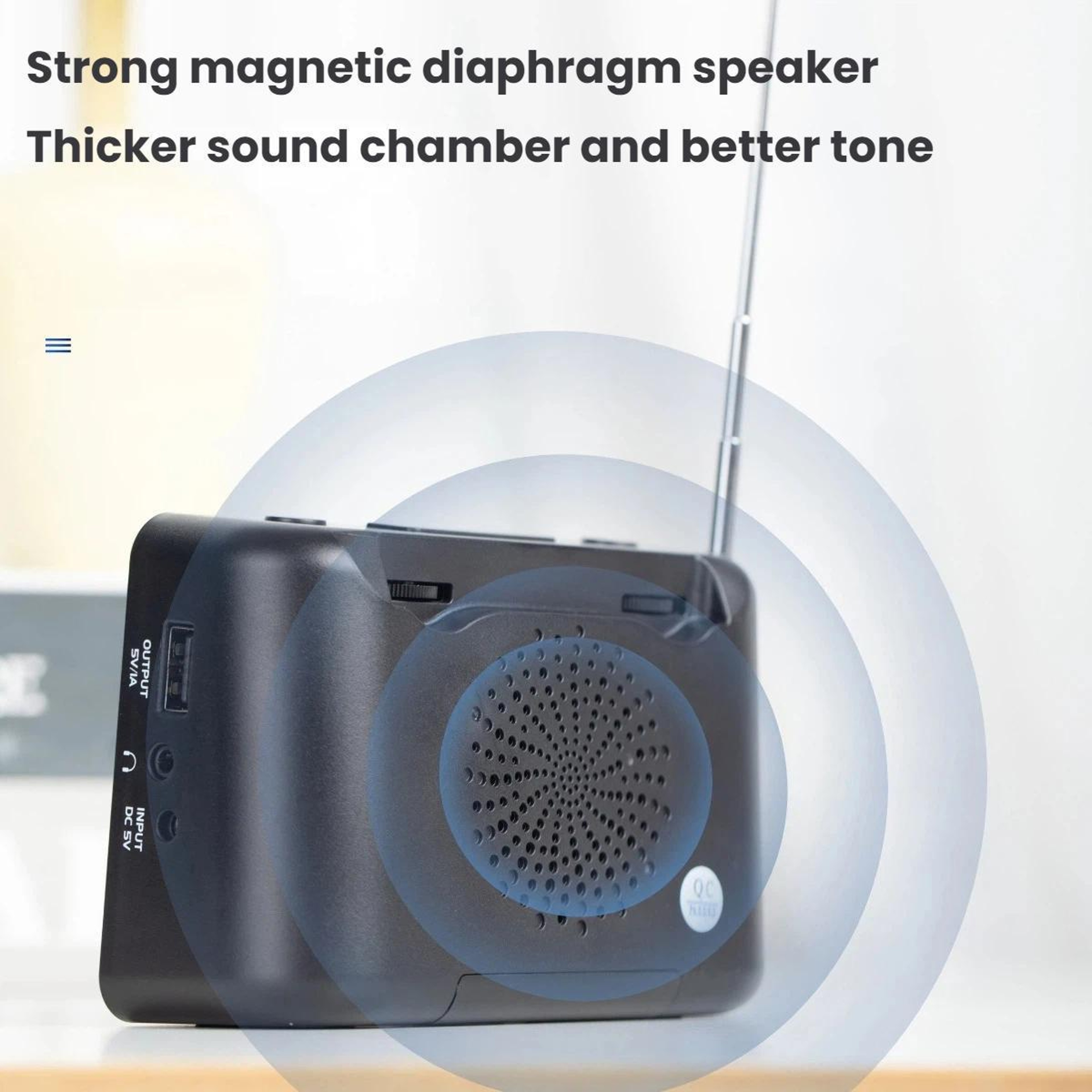 FM Alarm Clock Radio With Large LED Display DSP Tuning  Portable Dual Power 7