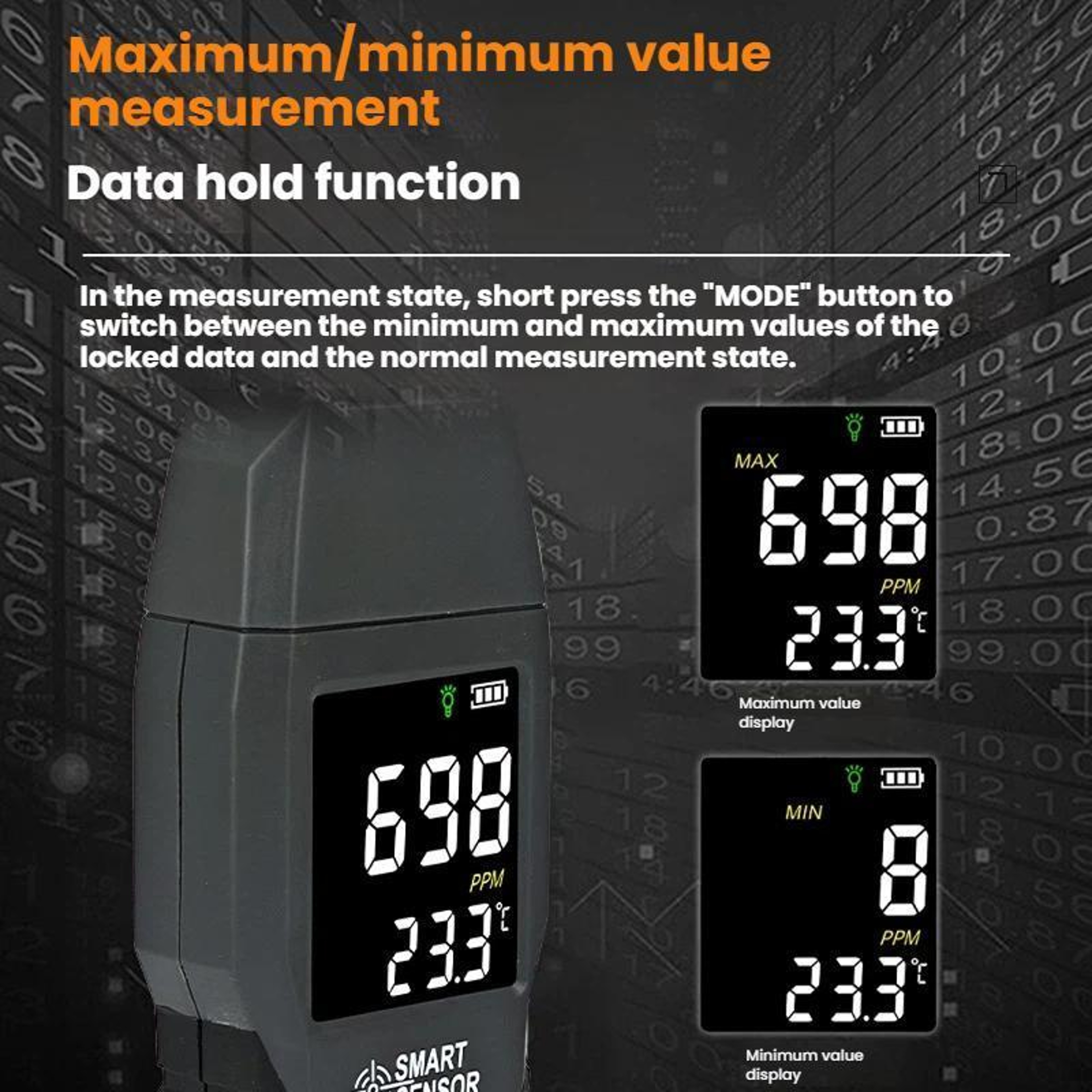 Smart Sensor Carbon Monoxide Detector Portable CO Gas Detector 8