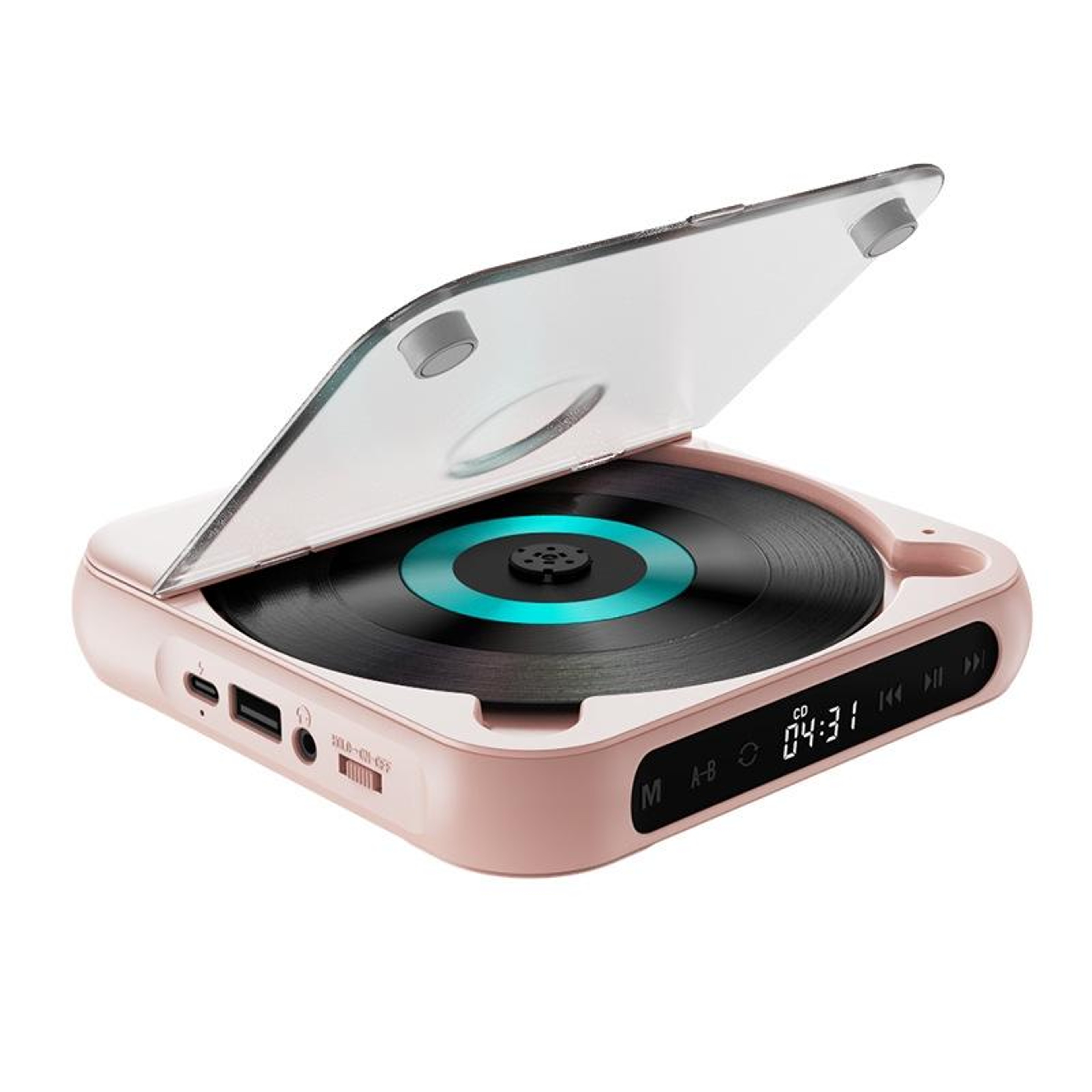 Portable CD Player With Bluetooth 53 Rechargeable Battery And USB 9
