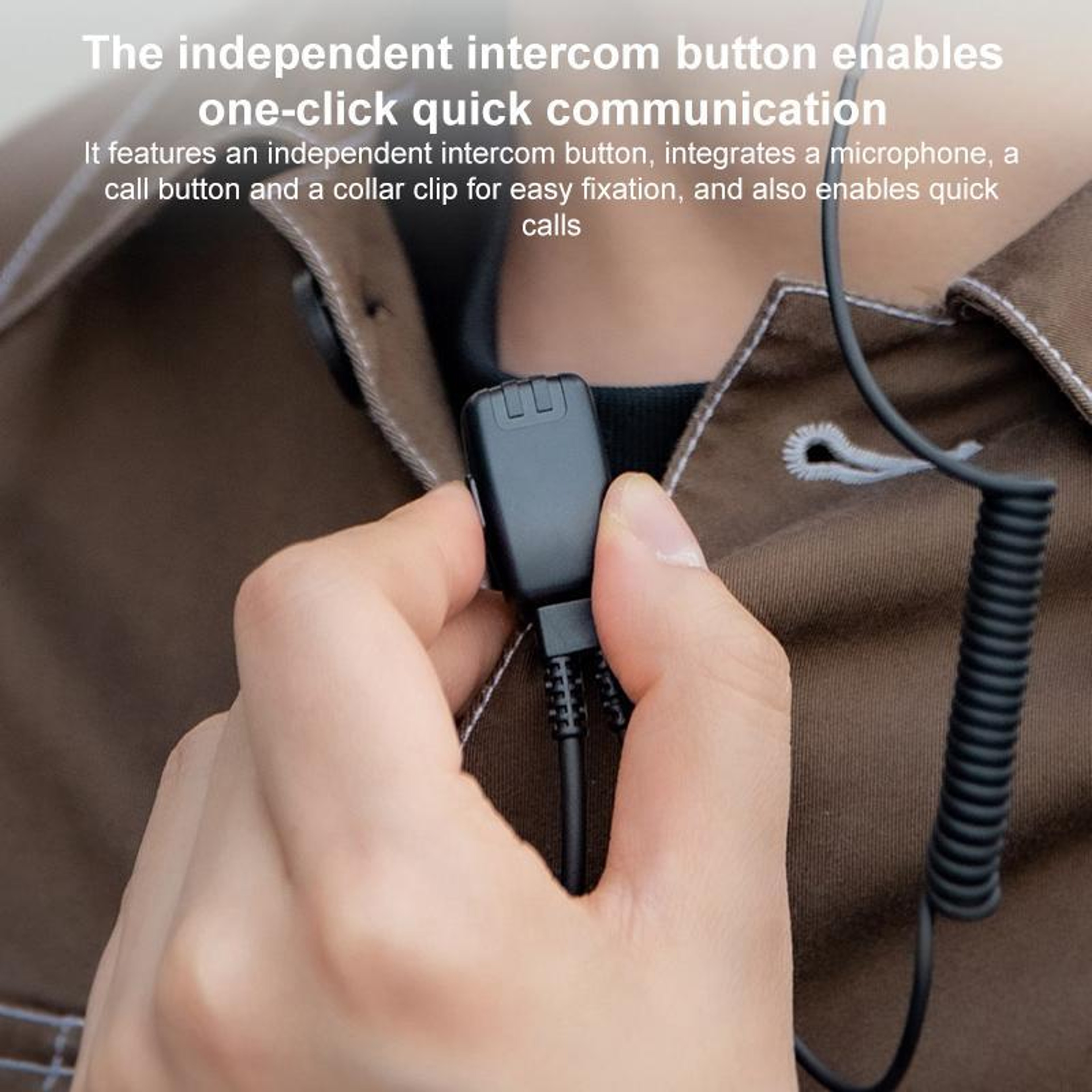 H2 TypeC Walkie Talkie Earpiece With Ear Hook And OneTouch Intercom Button 5
