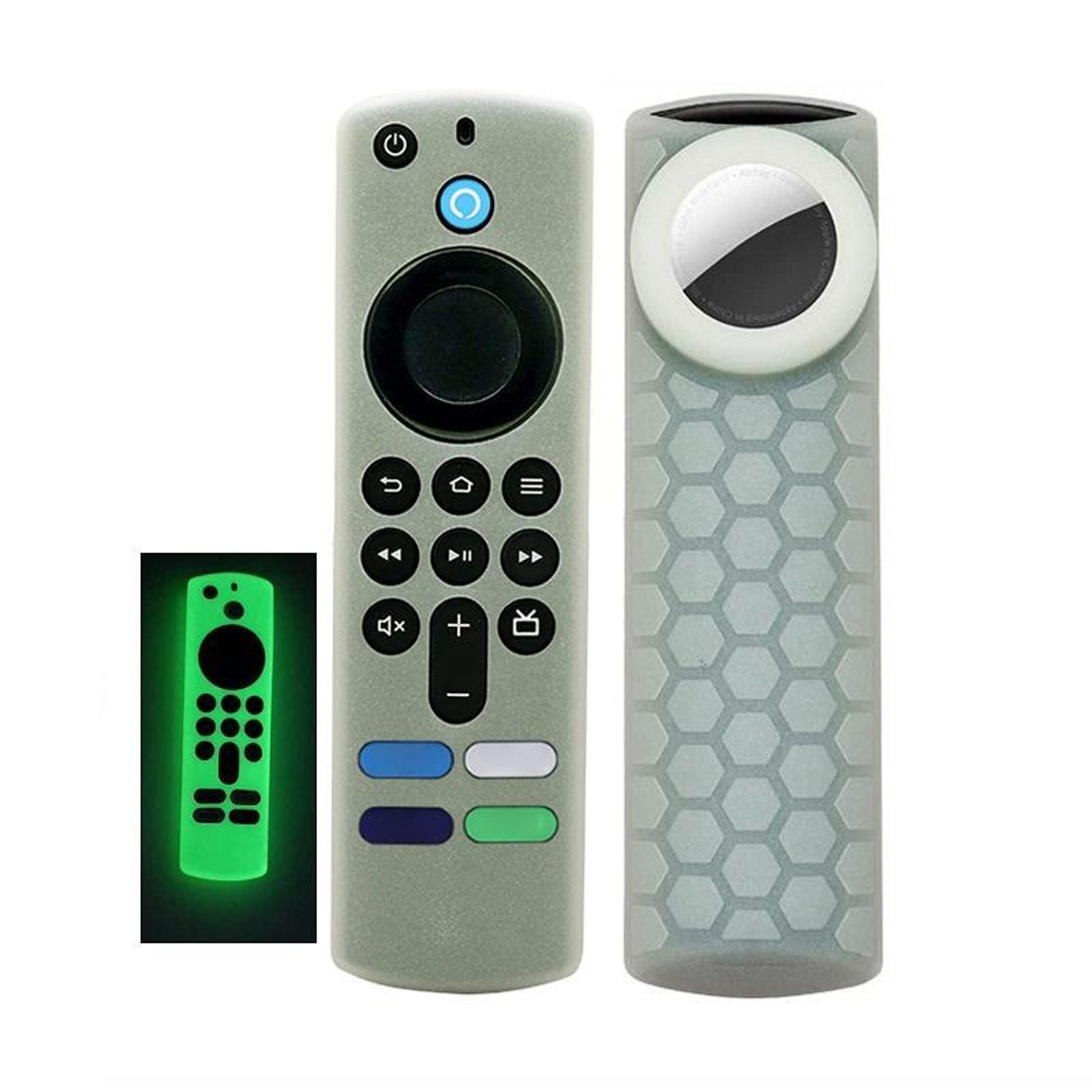 2PCS Fire TV Stick Remote Case With AirTag Holder NonSlip Silicone Cover 12