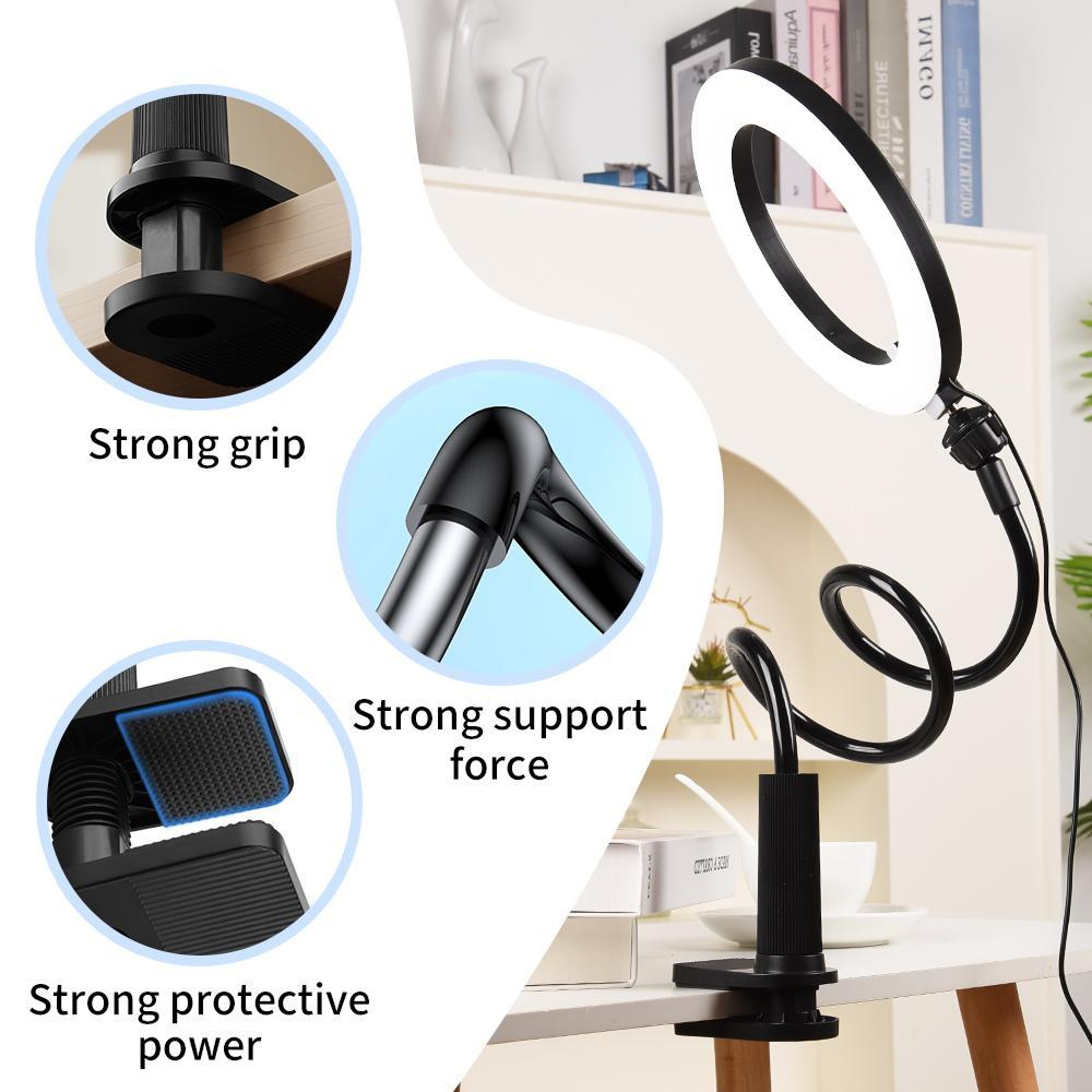 LED Ring Light With Flexible Stand For Live Streaming Selfies  Video 6