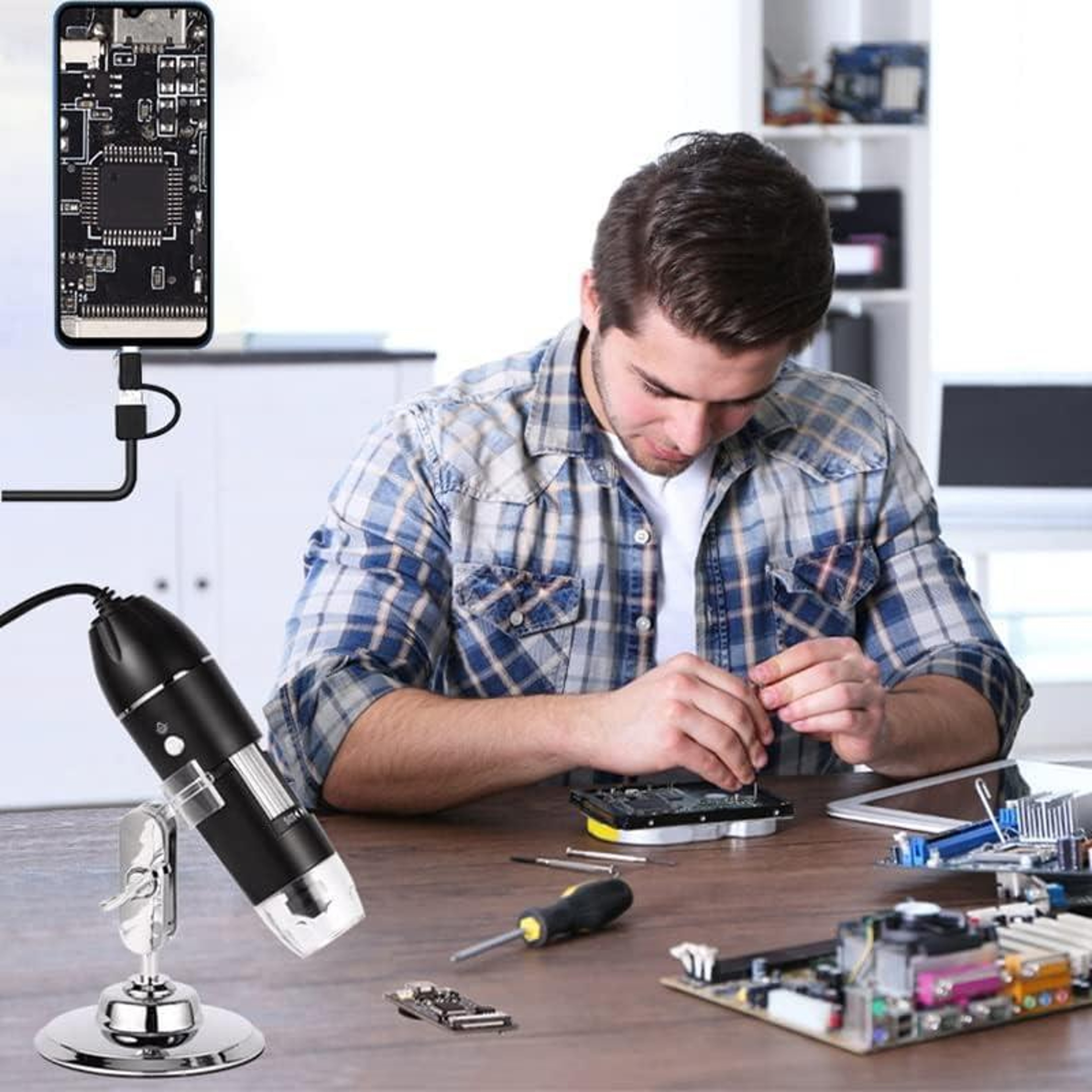 1600X USB Digital Microscope with 8 LED Lights and 3-in-1 Connectivity – view 8