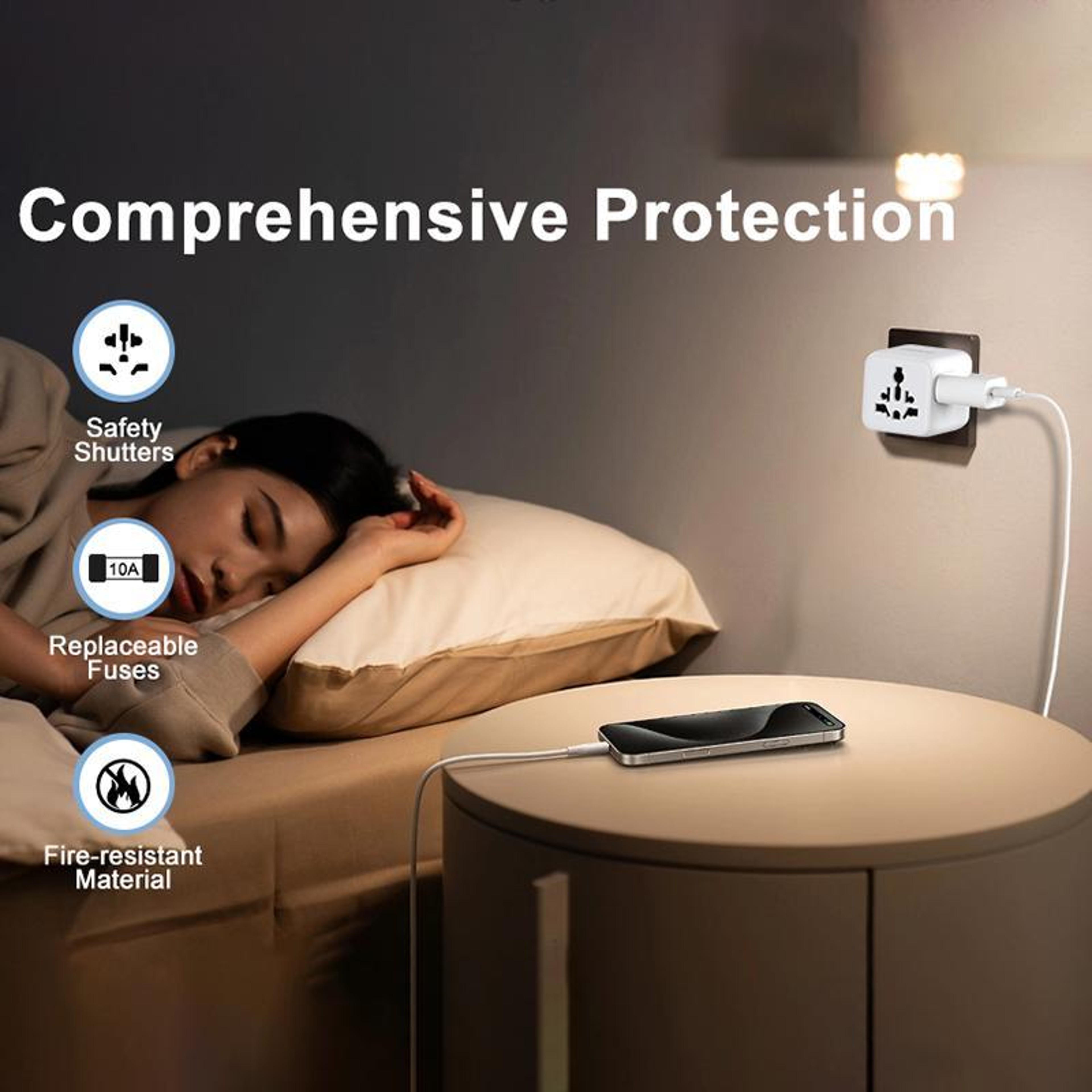 Universal Travel Adapter with Multi-Device Power and Worldwide Plug Compatibility – view 6