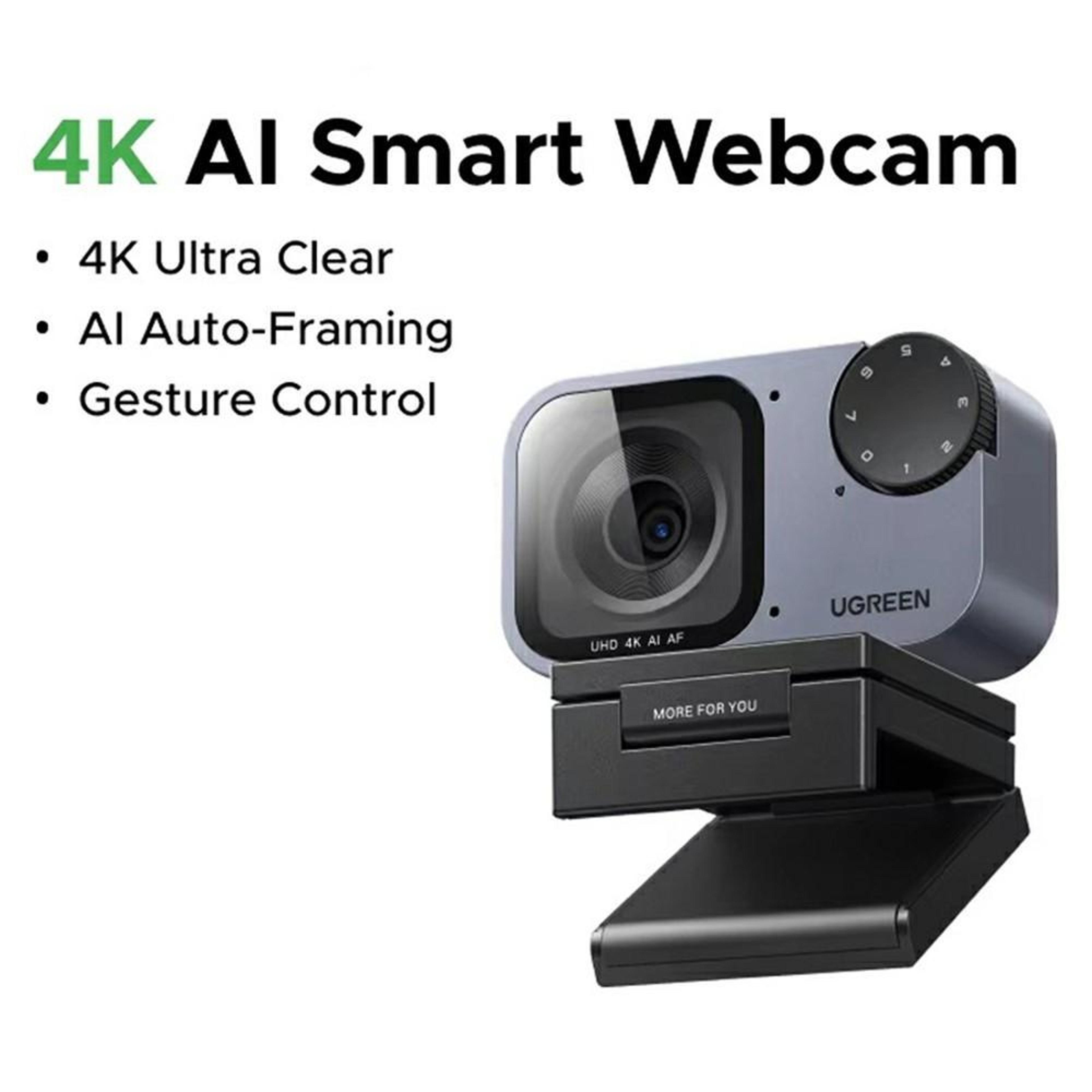 4K Webcam with AI Auto Tracking, PDAF Autofocus & Noise-Cancelling Mics – view 2