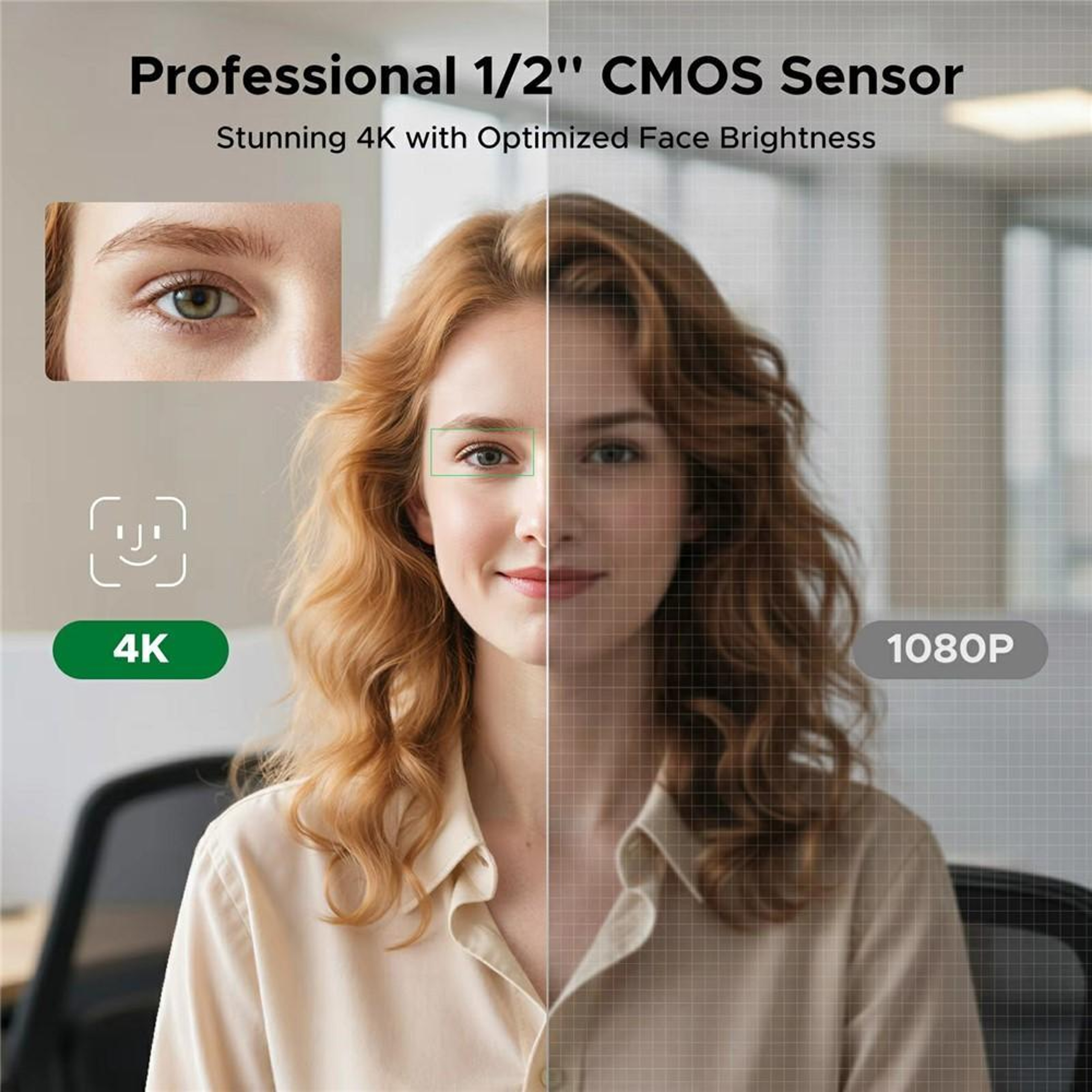 4K Webcam with AI Auto Tracking, PDAF Autofocus & Noise-Cancelling Mics – view 4