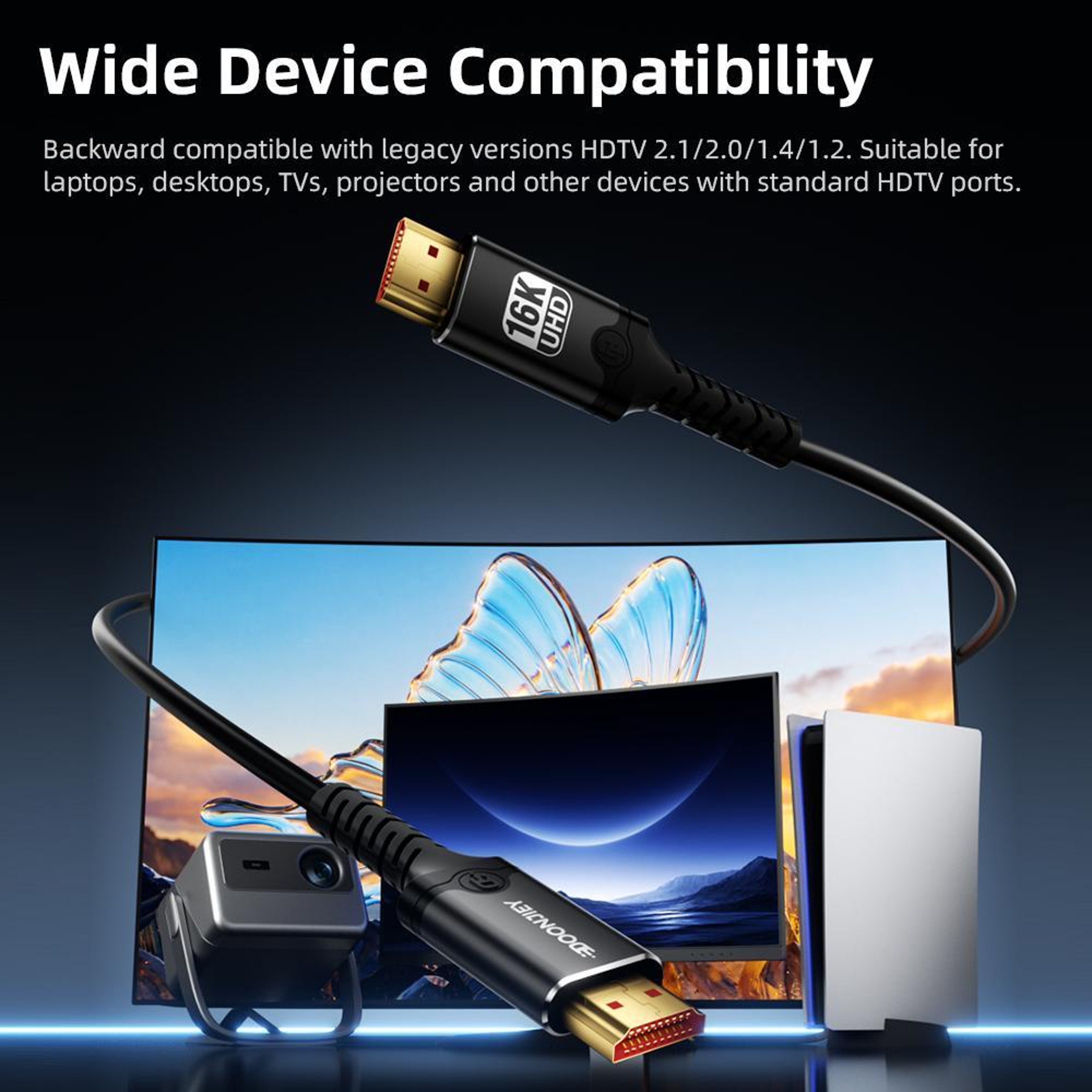 16K 60Hz HDMI Cable Flexible Silicone Screen Mirroring Cable 3
