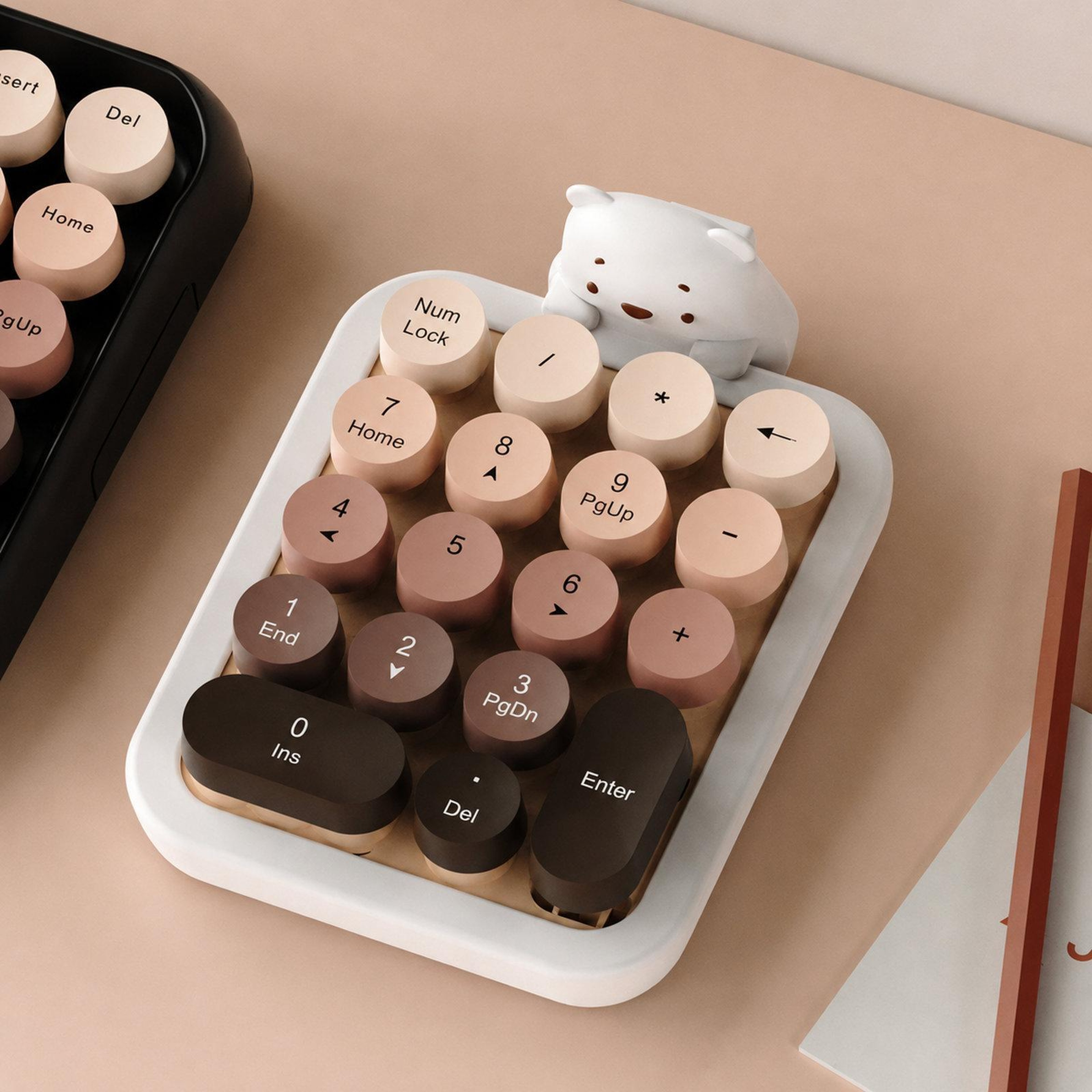 Wireless Numeric Keypad 18Key Laptop Number Pad With Silicone Bear Cover 11
