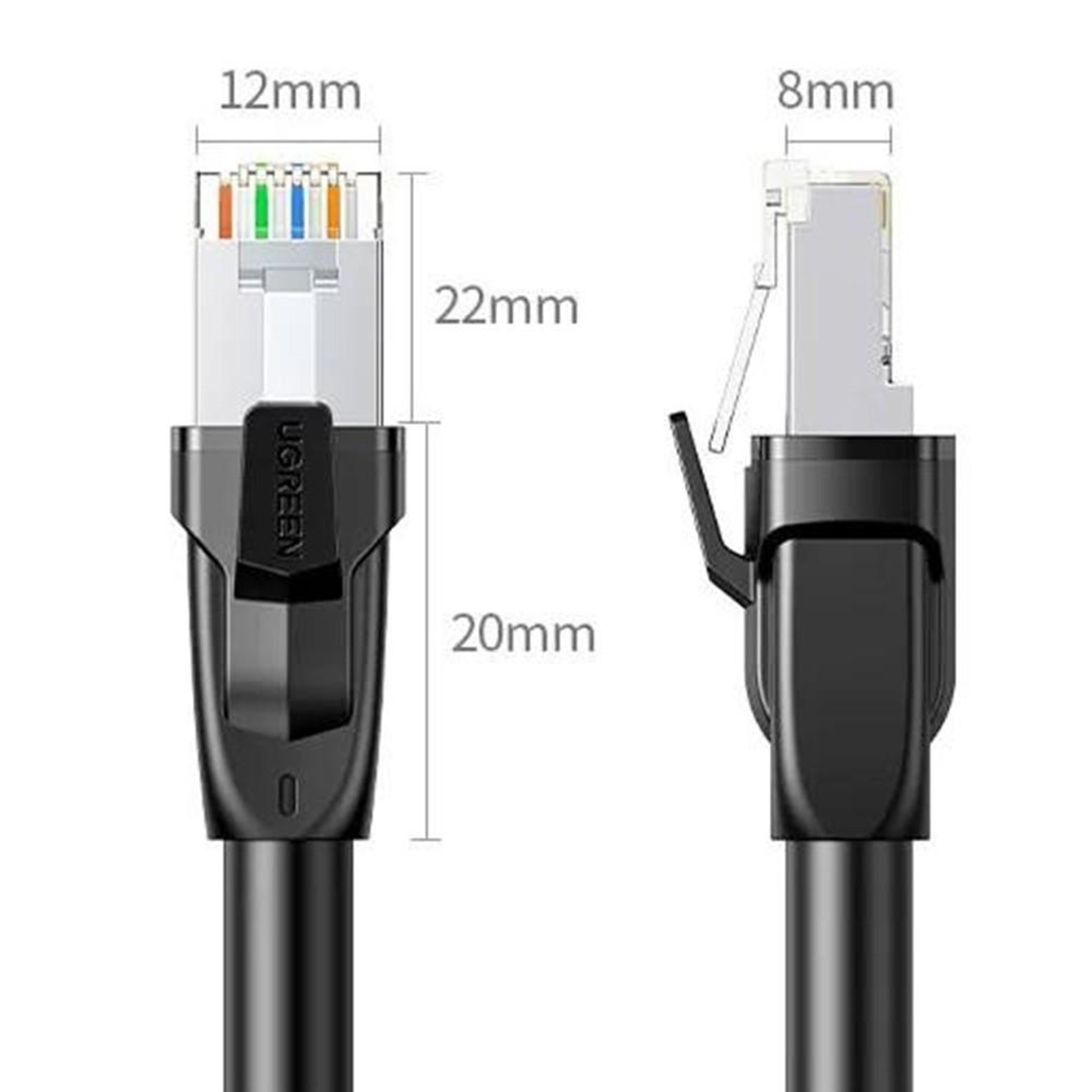 Cat 8 Ethernet Cable 40Gbps 2000MHz Shielded RJ45 Network Cable 2m – view 2